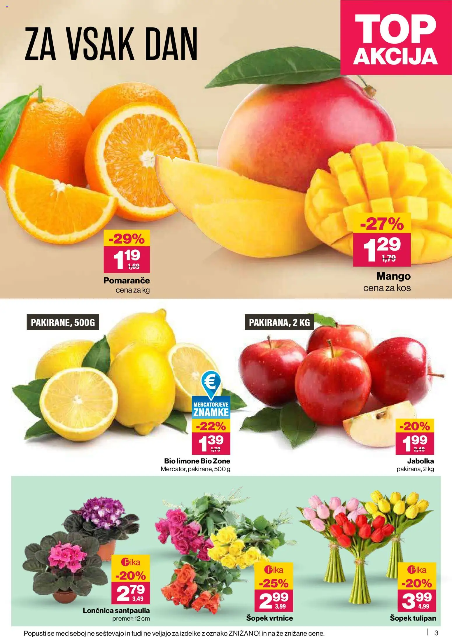 Novi Mercator katalog ponudbe – veljaven od 26.02.2026 | Stran: 3 | Izdelki: Šopek, Kos, Jabolka, Pomarance