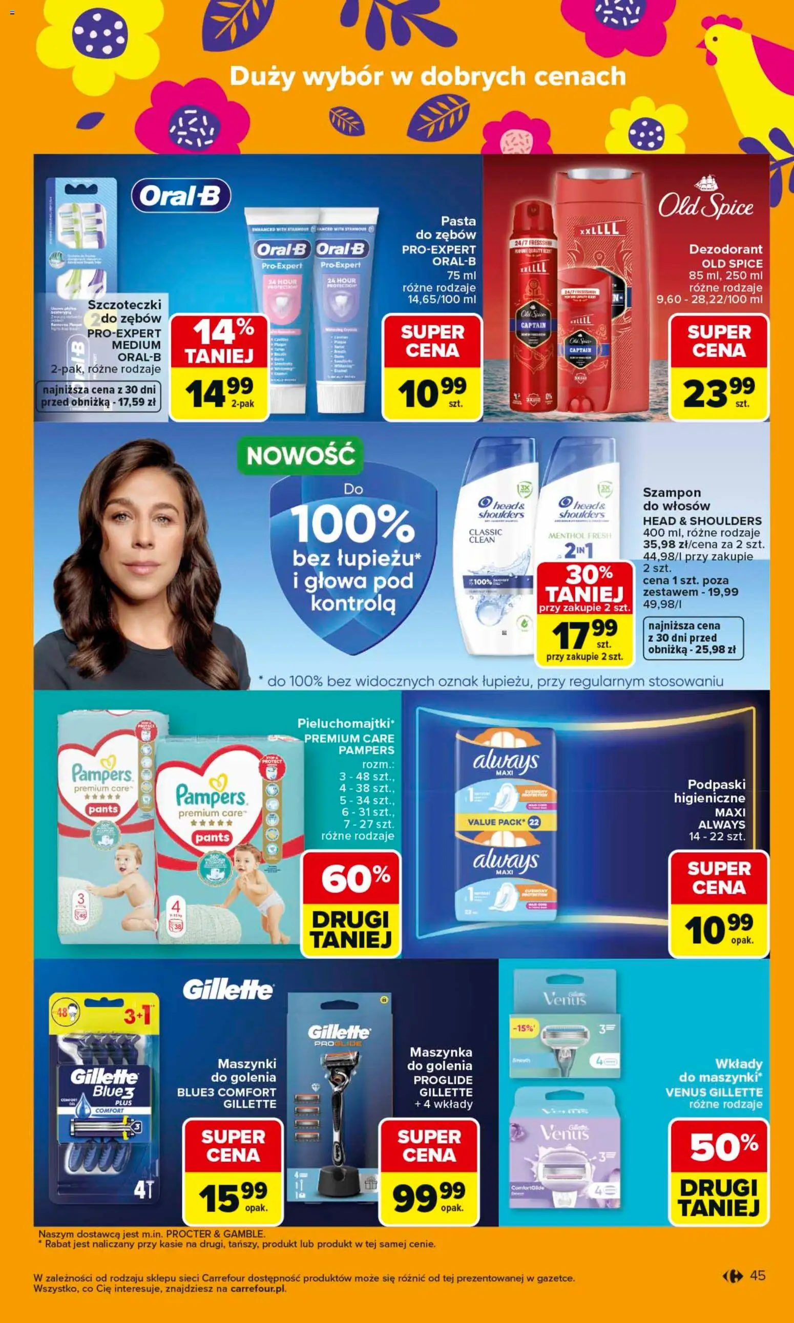 Carrefour gazetka od 23.03.2026 | Strona: 51 | Produkty: Gillette, Pampers, Szampon, Dezodorant