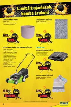 Metro Élelmiszer és Szezonális katalógus 2026/04 - amely érvényes a következő dátumtól: 07.04.2026 | Oldal: 41 | Termékek: Strandtörölköző, Kosár, Fűnyíró, Kaspó