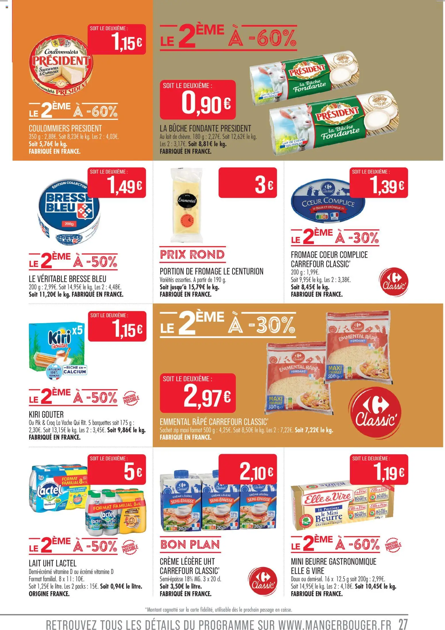 {H1} | Page: 27 | Produits: Lait, Beurre, Fromage, Crème