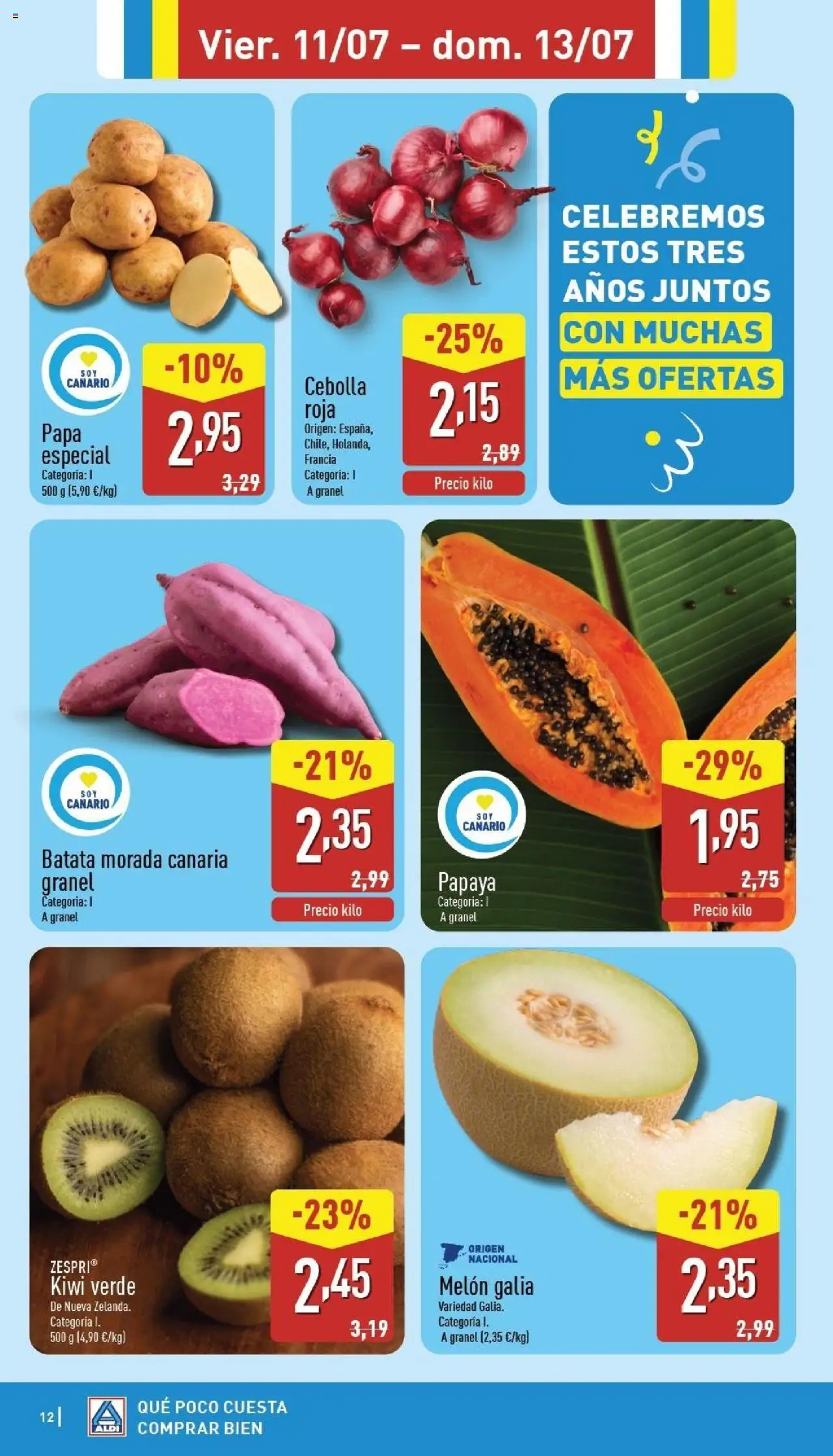 Aldi folleto Canarias │ válido desde el 07.07.2025 | Página: 12 | Productos: Φορτιστής, Kiwi, Παγωμένο τσάι