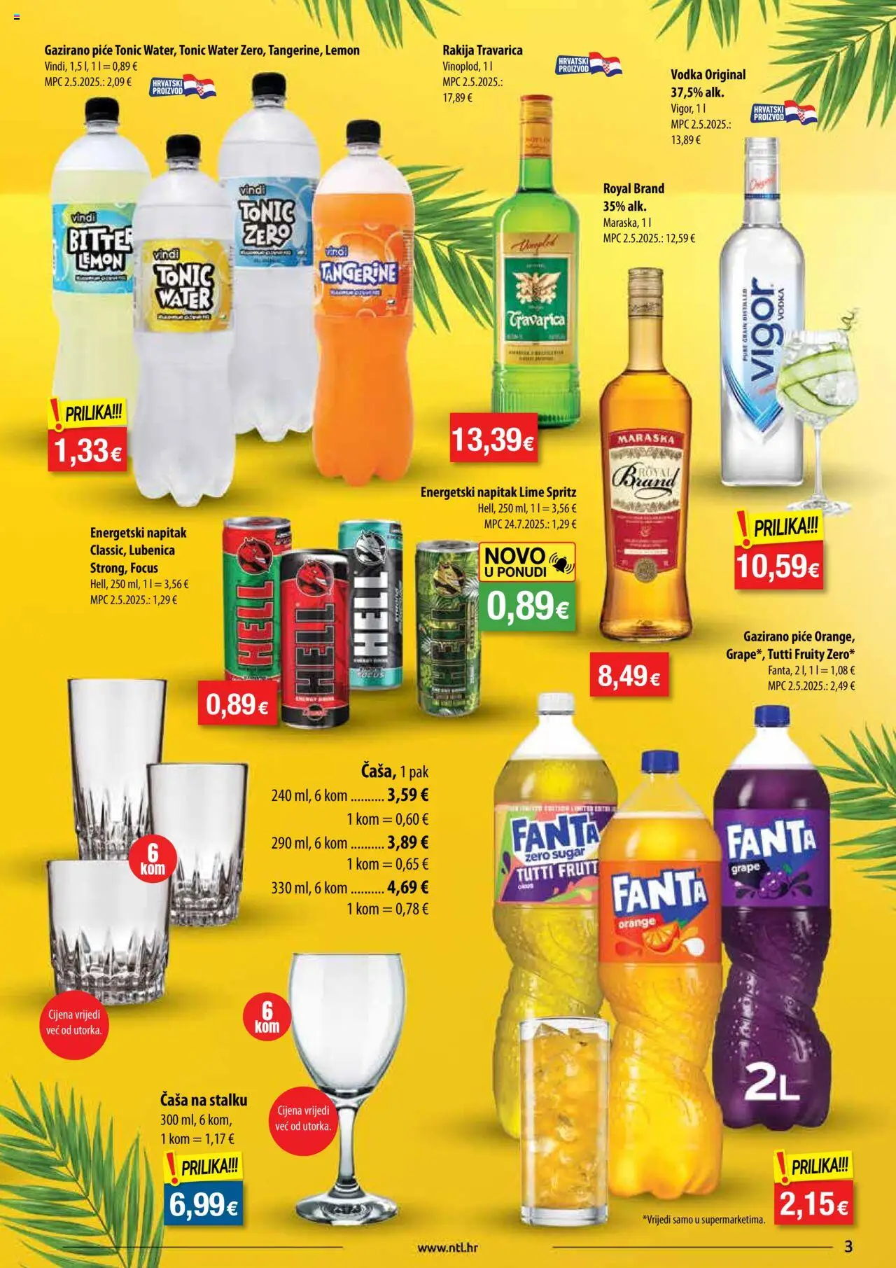 NTL katalog | vrijedi od 13.08.2025 | Stranica: 3 | Proizvodi: Fanta, Travarica, Tonic, Vodka