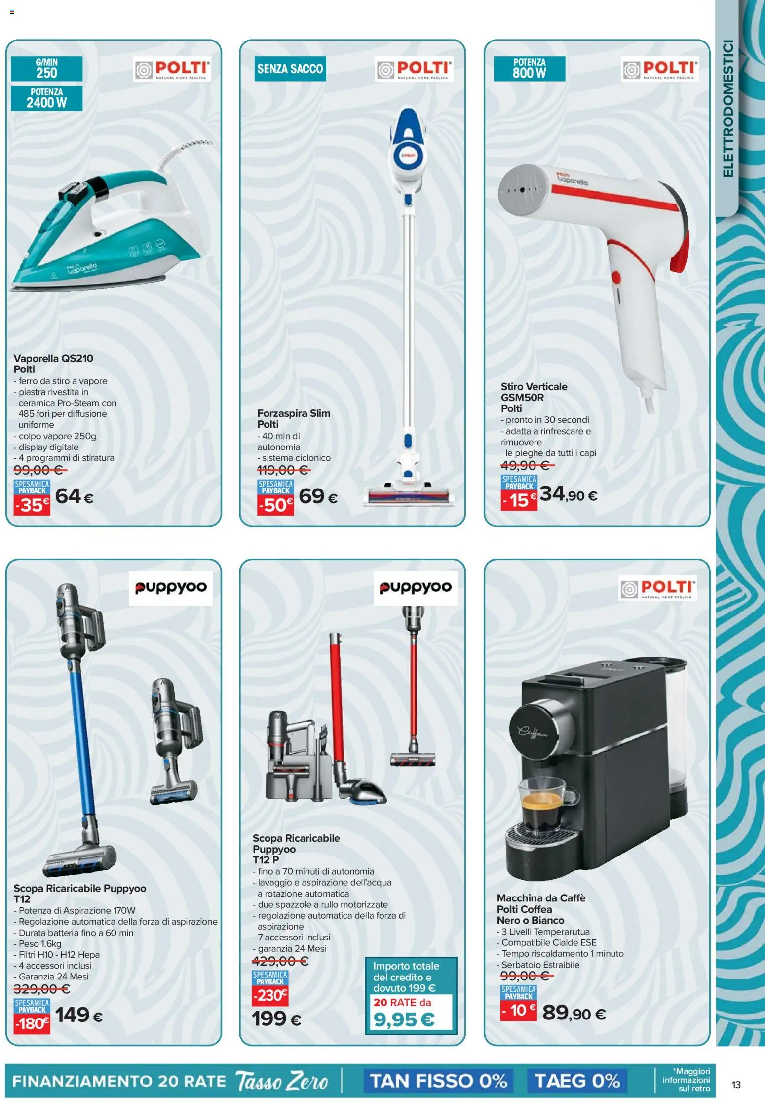 Volantino Carrefour del 16.02.2026 | Pagina: 13 | Prodotti: Rullo, Macchina da caffe, Scopa, Batteria