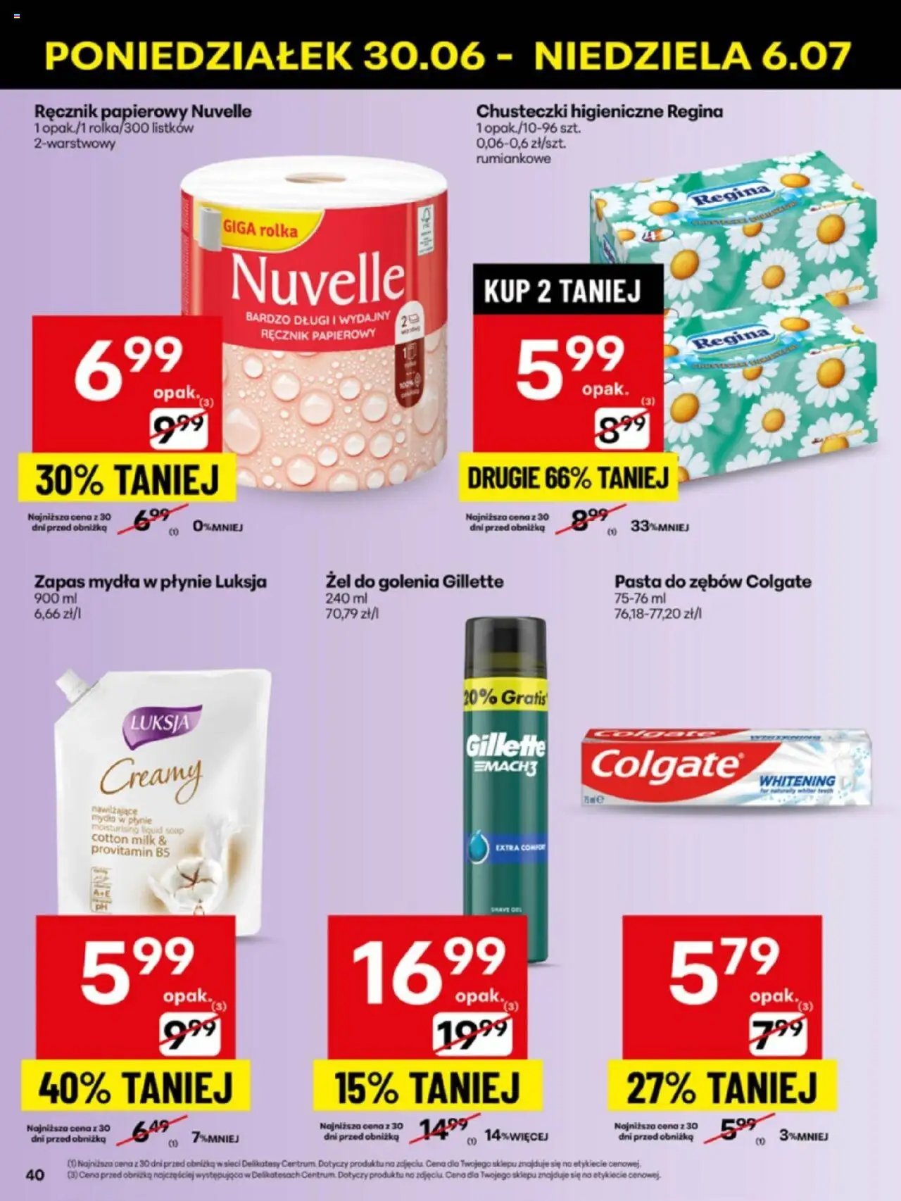 Delikatesy Centrum Gazetka - Sklepy Własne od 30.06.2025 | Strona: 40 | Produkty: Gillette, Chusteczki higieniczne, Por, Mydło