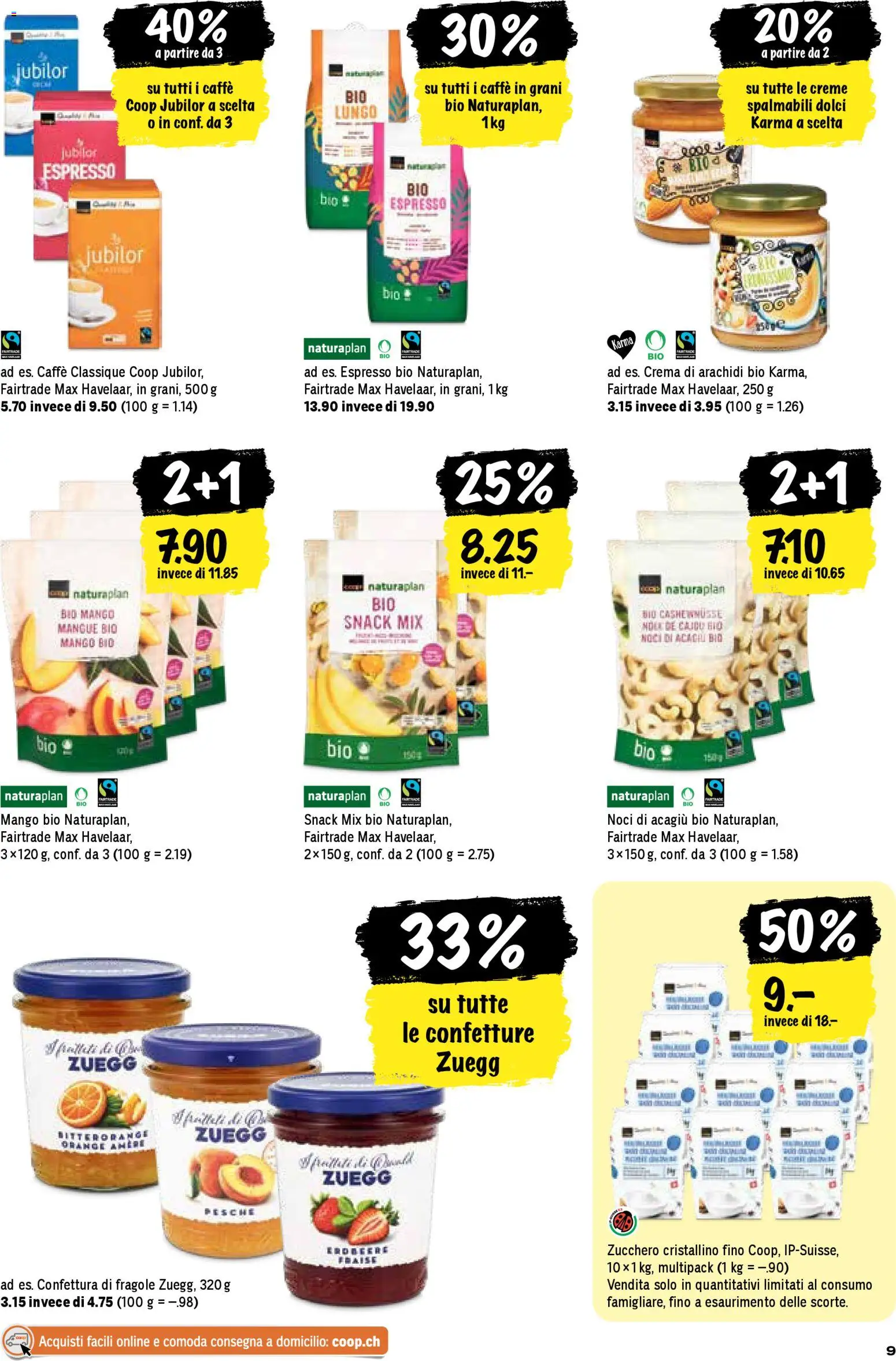 Coop - Una settimana di azioni – gültig ab 29.12.2025 | Seite: 9 | Produkte: Cashewnüsse, Butter, Mango, Creme
