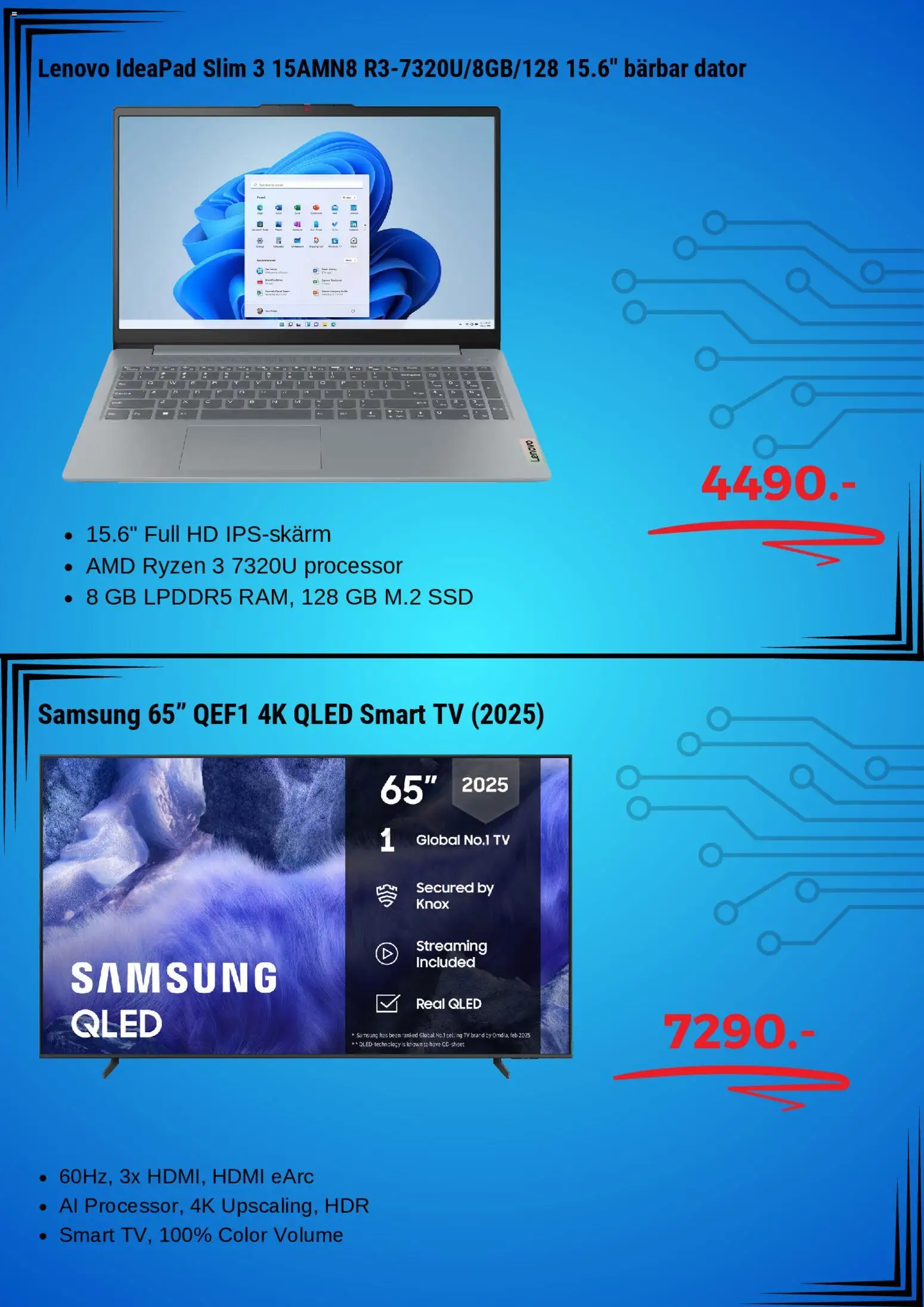 Elgiganten reklamblad aktuell från 02.03.2026 | Sida: 4 | Produkter: Smart tv, Dator, Tv