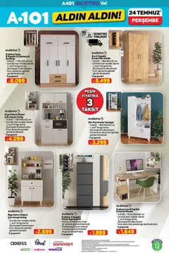 A101 Katalog Aldın Aldın - 24.07.2025 tarihinden itibaren geçerlidir | Sayfa: 24 | Ürünler: Vestiyer, Çalışma masası, Gardırop, Kahve