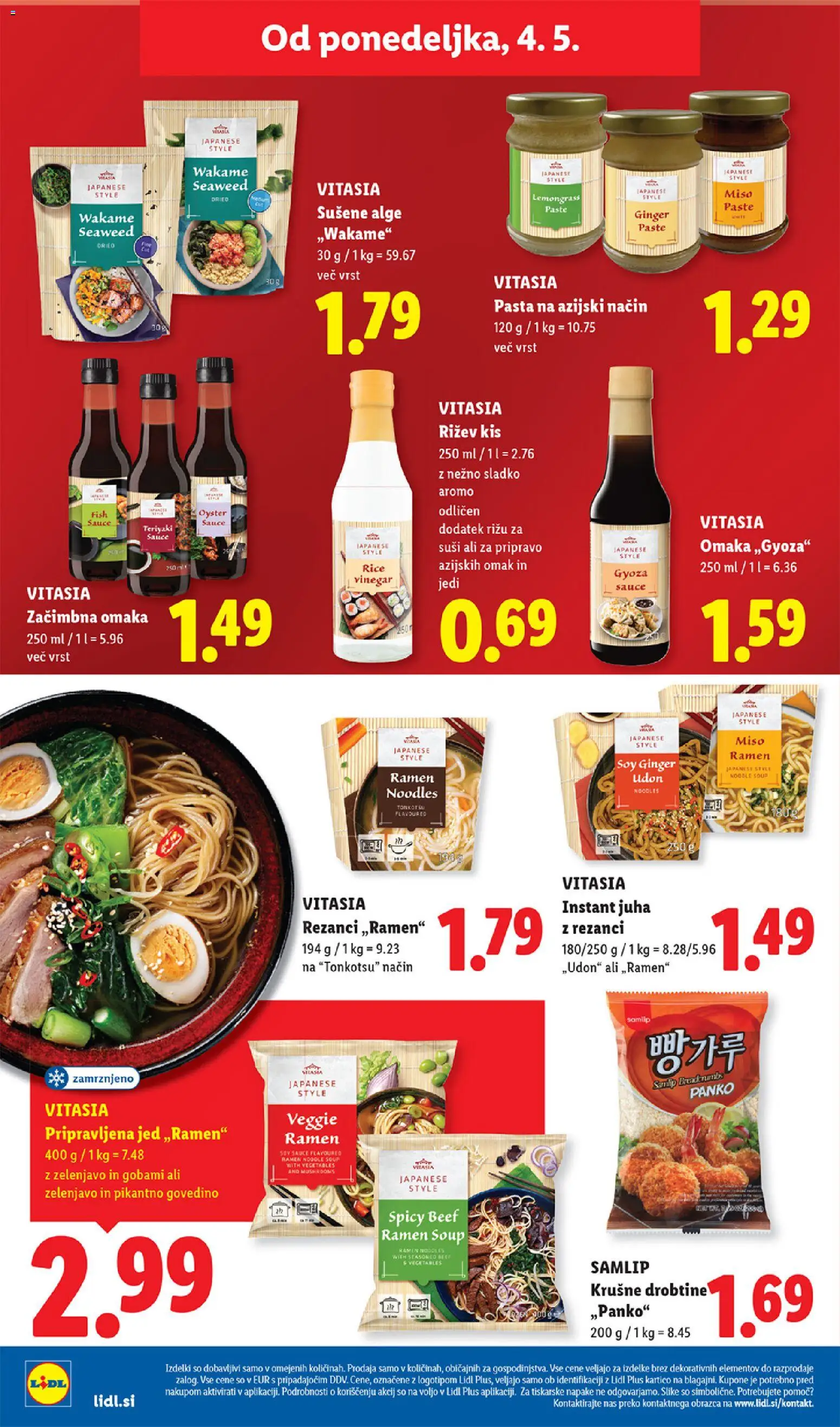 Novi Lidl katalog ponudbe – veljaven od 29.04.2026 | Stran: 48 | Izdelki: Rezanci, Juha, Kis, Suši