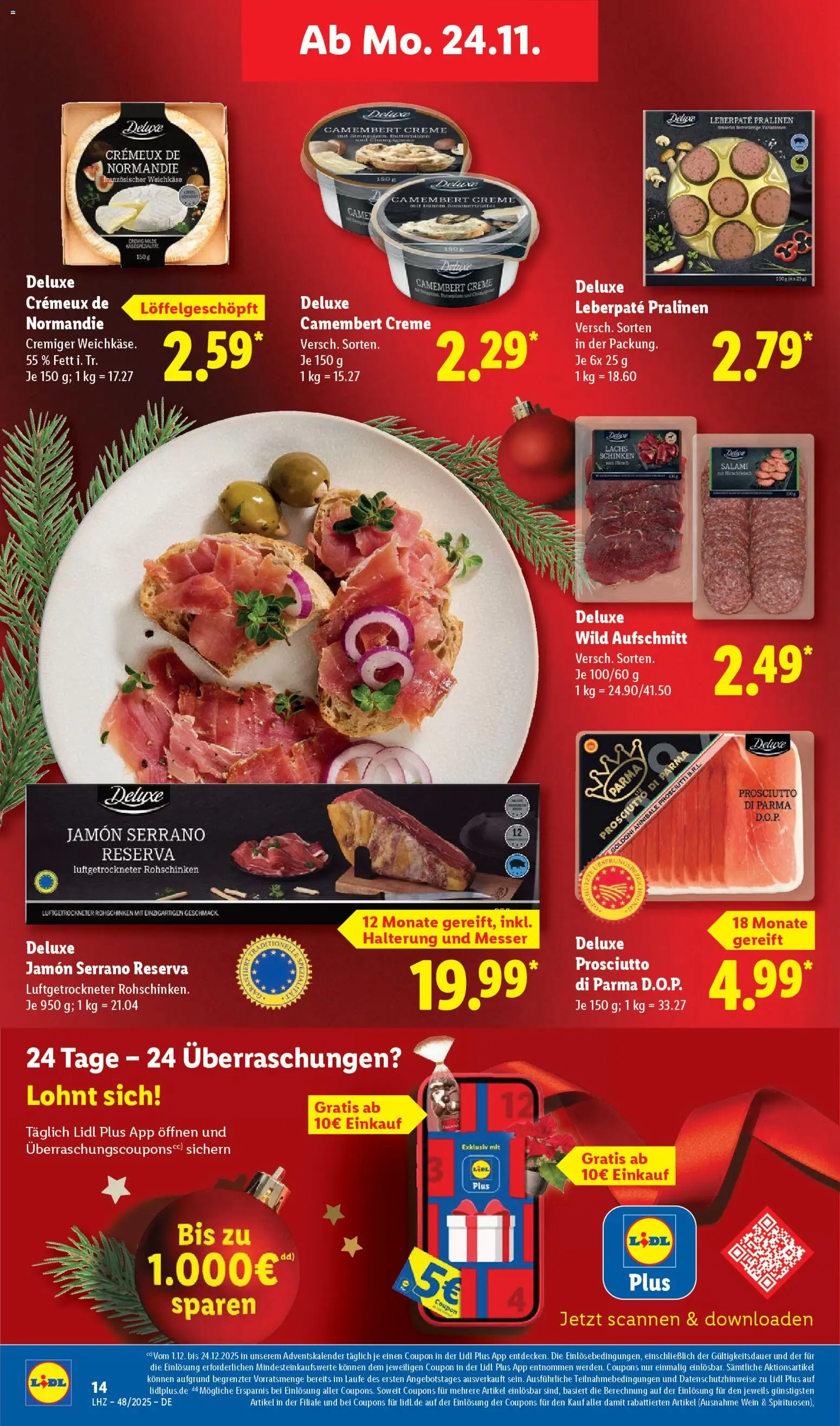 Lidl - Prospekt – gültig ab 24.11.2025 | Seite: 16 | Produkte: Creme, Champignons, Lachs, Fleisch