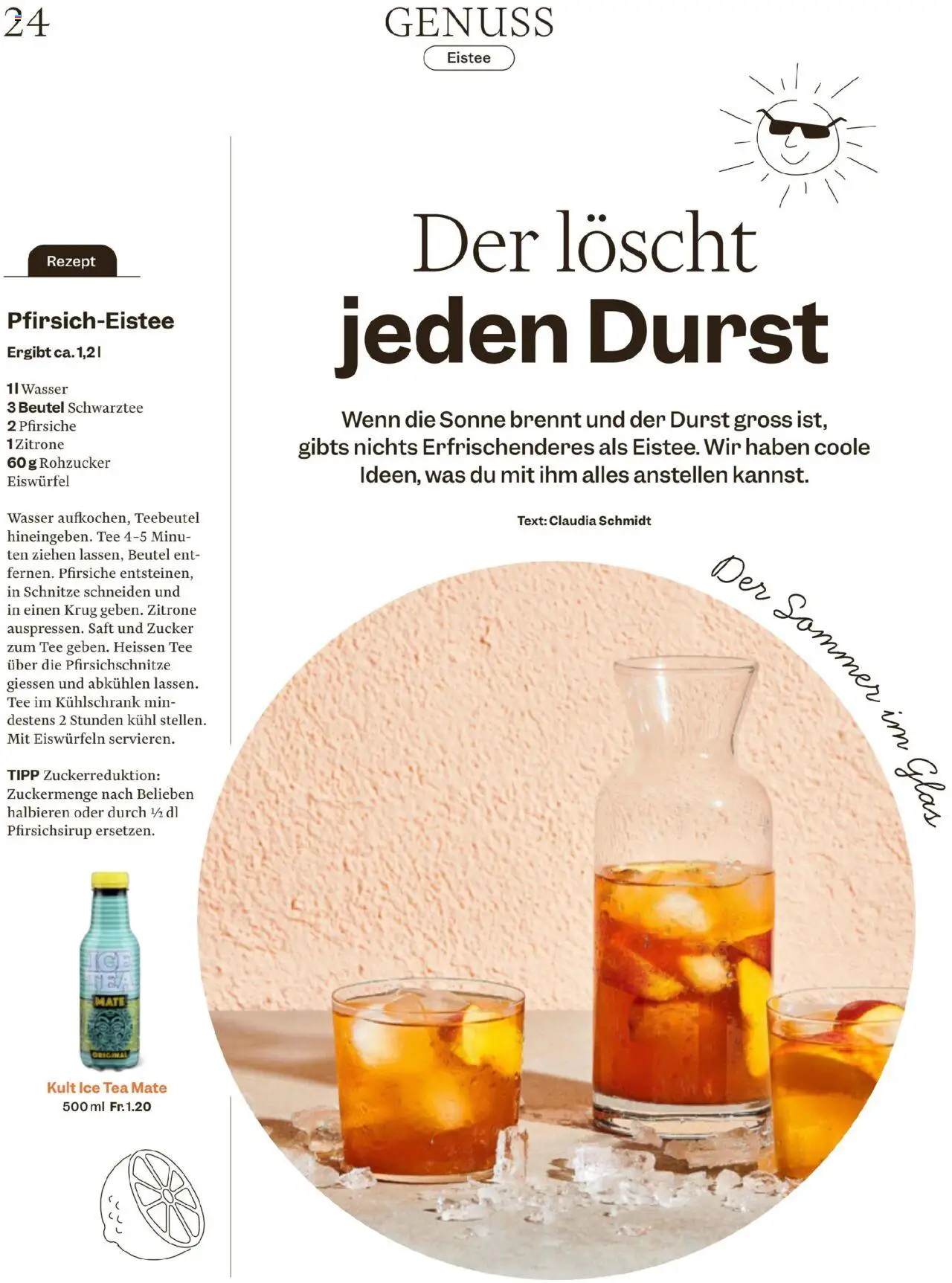 Migros Magazin ab 23.06.2025 | Seite: 24 | Produkte: Saft, Wasser, Zitrone, Zucker