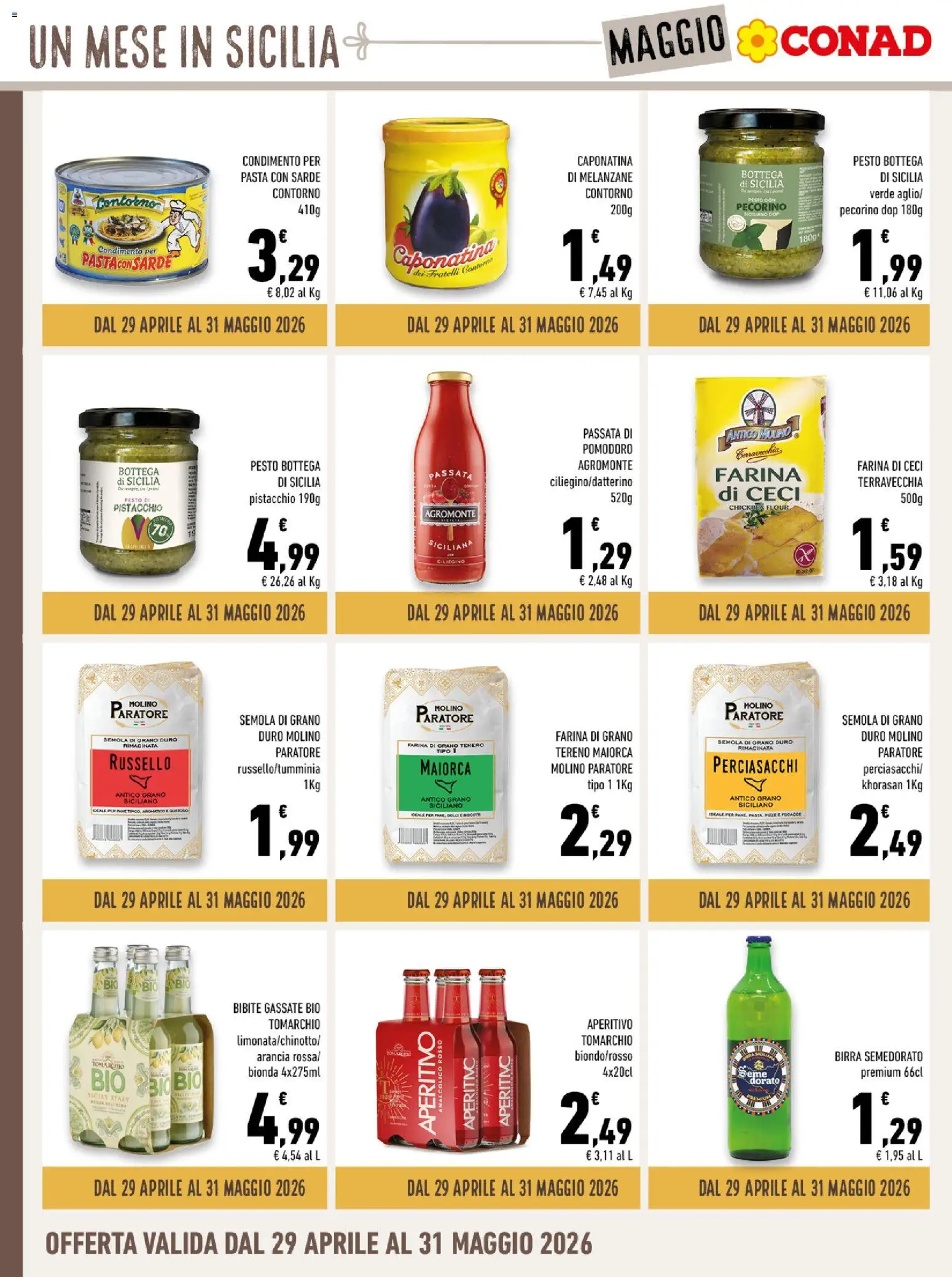 Volantino Conad del 29.04.2026 | Pagina: 10 | Prodotti: Birra, Ceci, Passata di pomodoro, Bibite