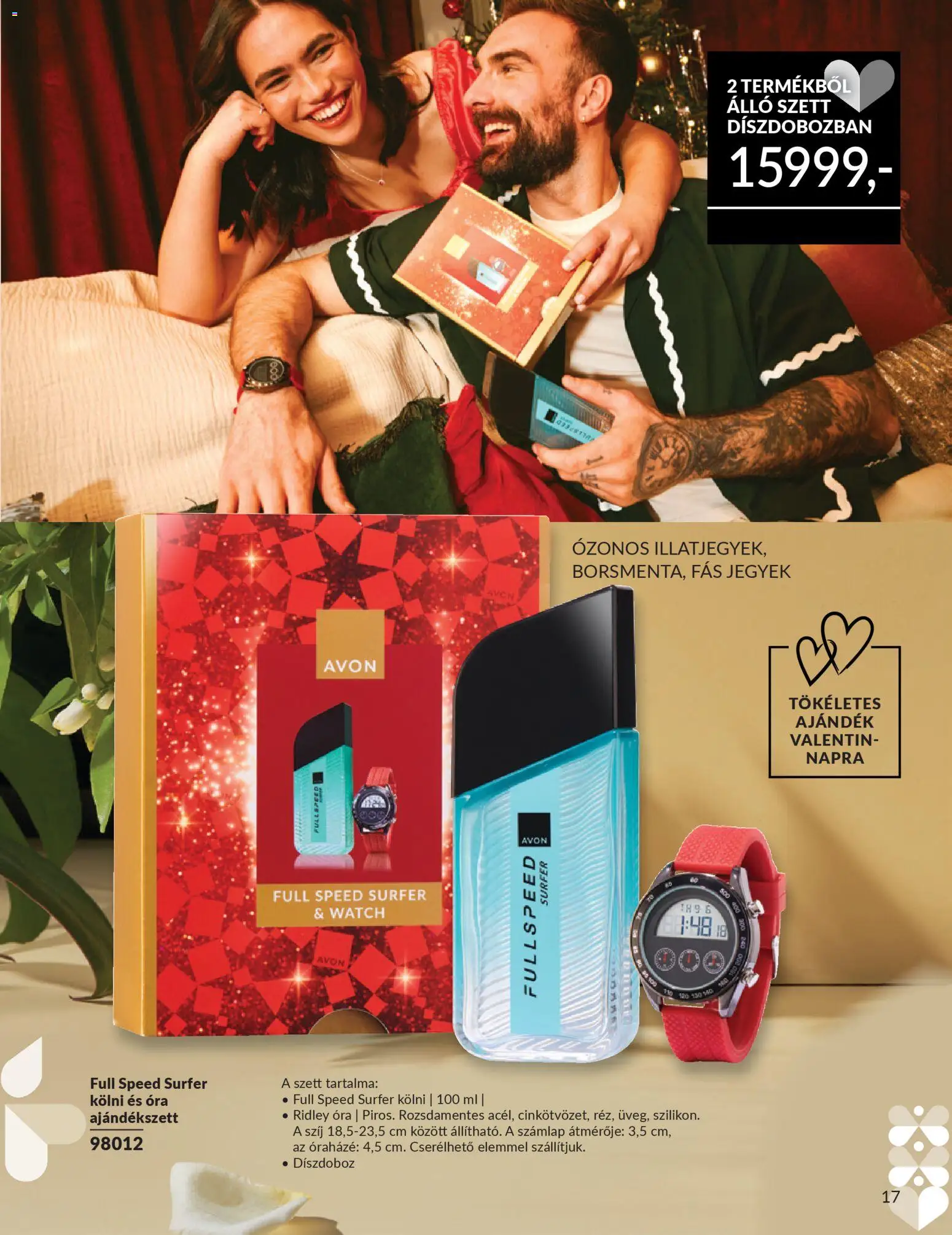 Avon akciós ujság - amely érvényes a következő dátumtól: 01.02.2026 | Oldal: 17 | Termékek: Kölni, Óra