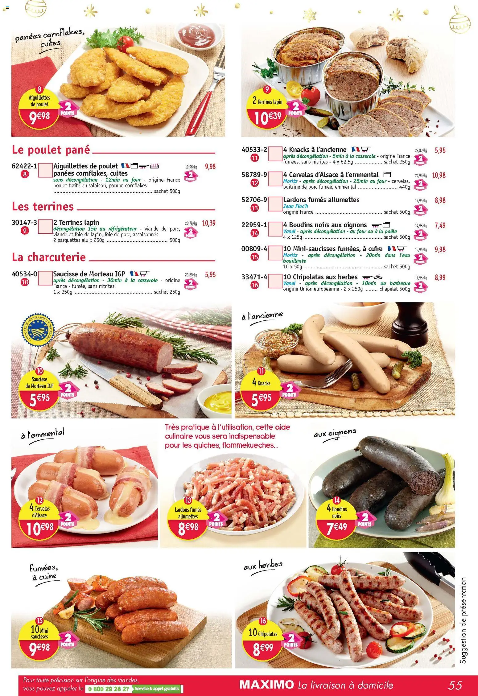 {H1} | Page: 55 | Produits: Poêle, Poitrine de porc, Emmental, Porc