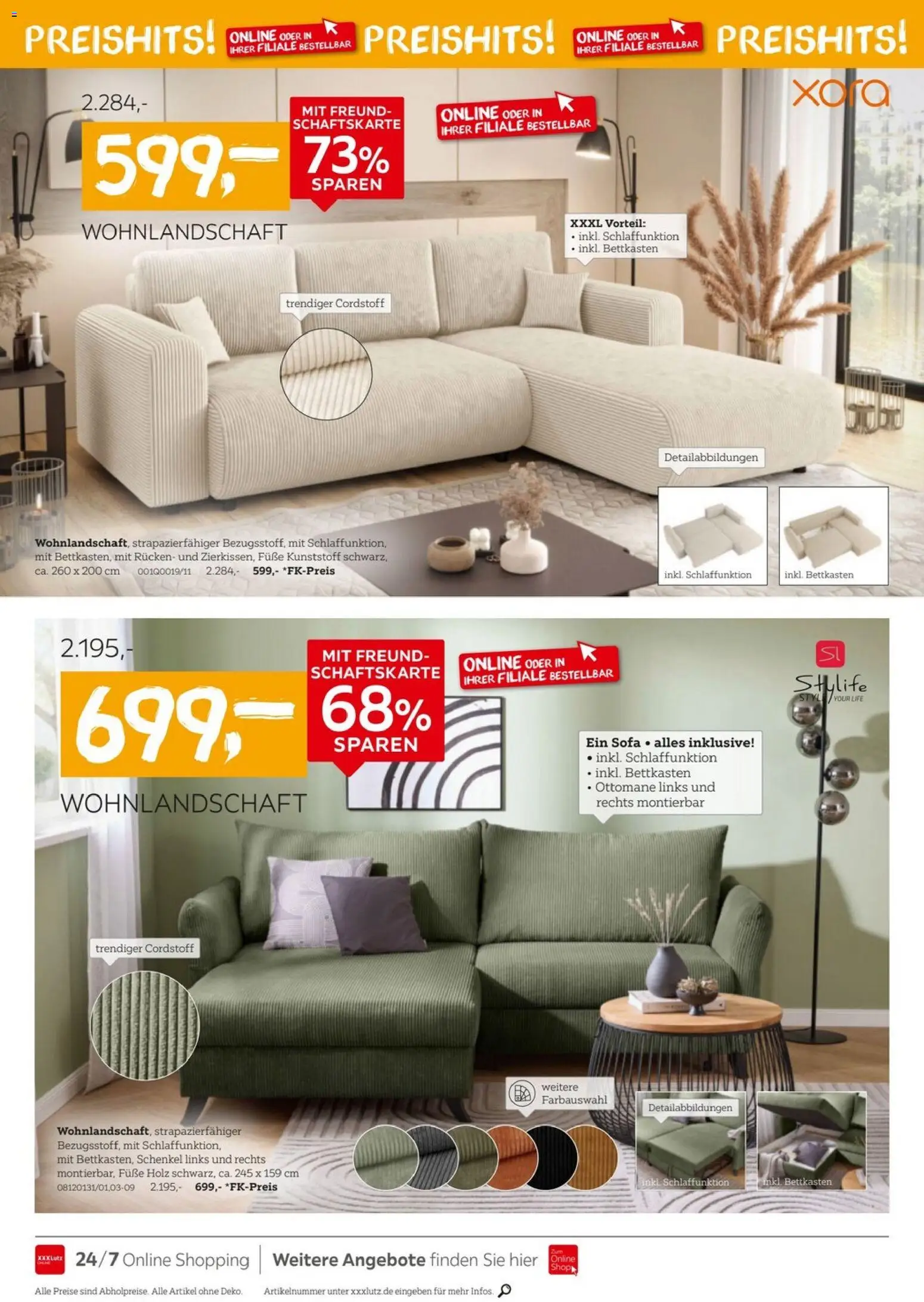 XXXLutz Wohnen Preishits – gültig ab 04.04.2026 | Seite: 8 | Produkte: Wohnlandschaft, Sofa