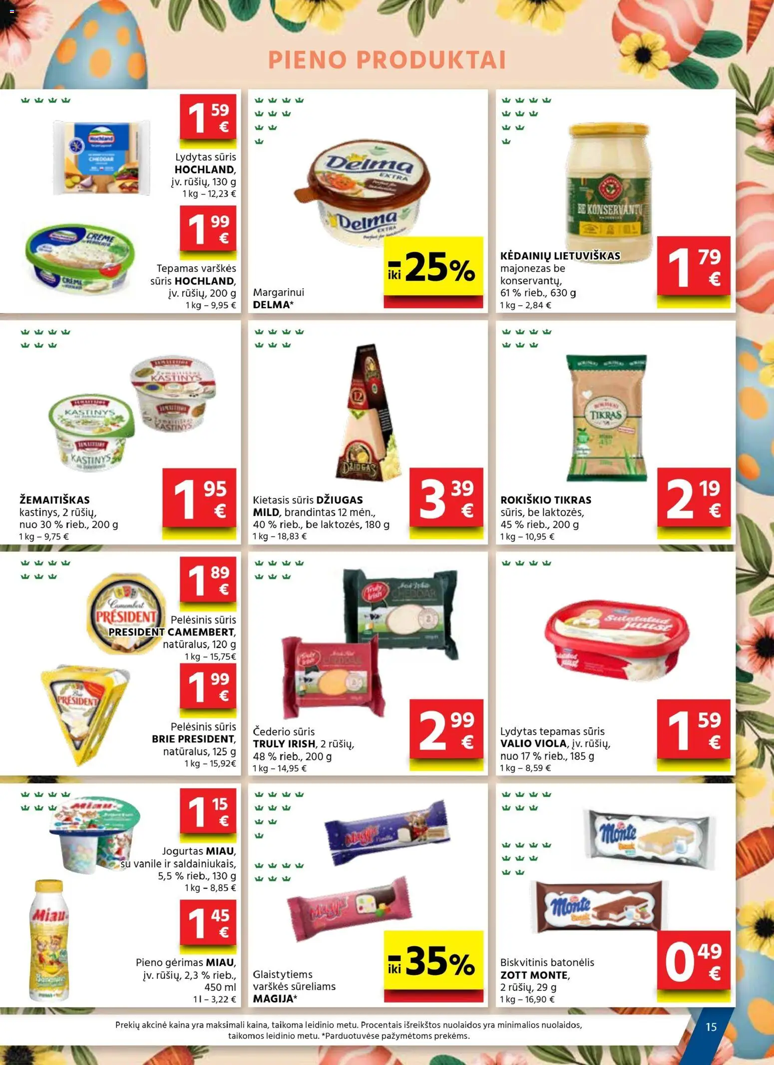 AIBE akcijos nuo 19.03.2026 | Puslapis: 15 | Prekių: Pelėsinis sūris, Jogurtas, Majonezas, Lydytas sūris