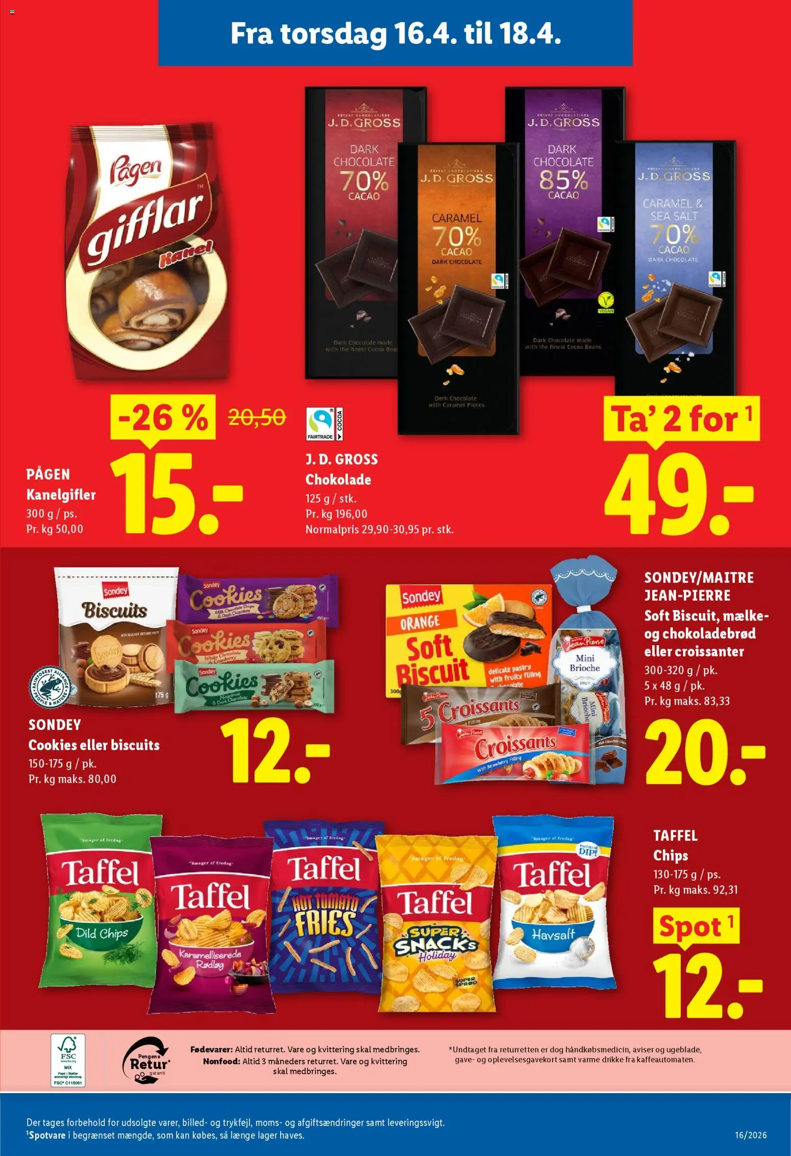 Lidl tilbudsavis – gyldig fra 16.04.2026 | Side: 4 | Produkter: Croissanter, Chokolade, Cookies, Dild