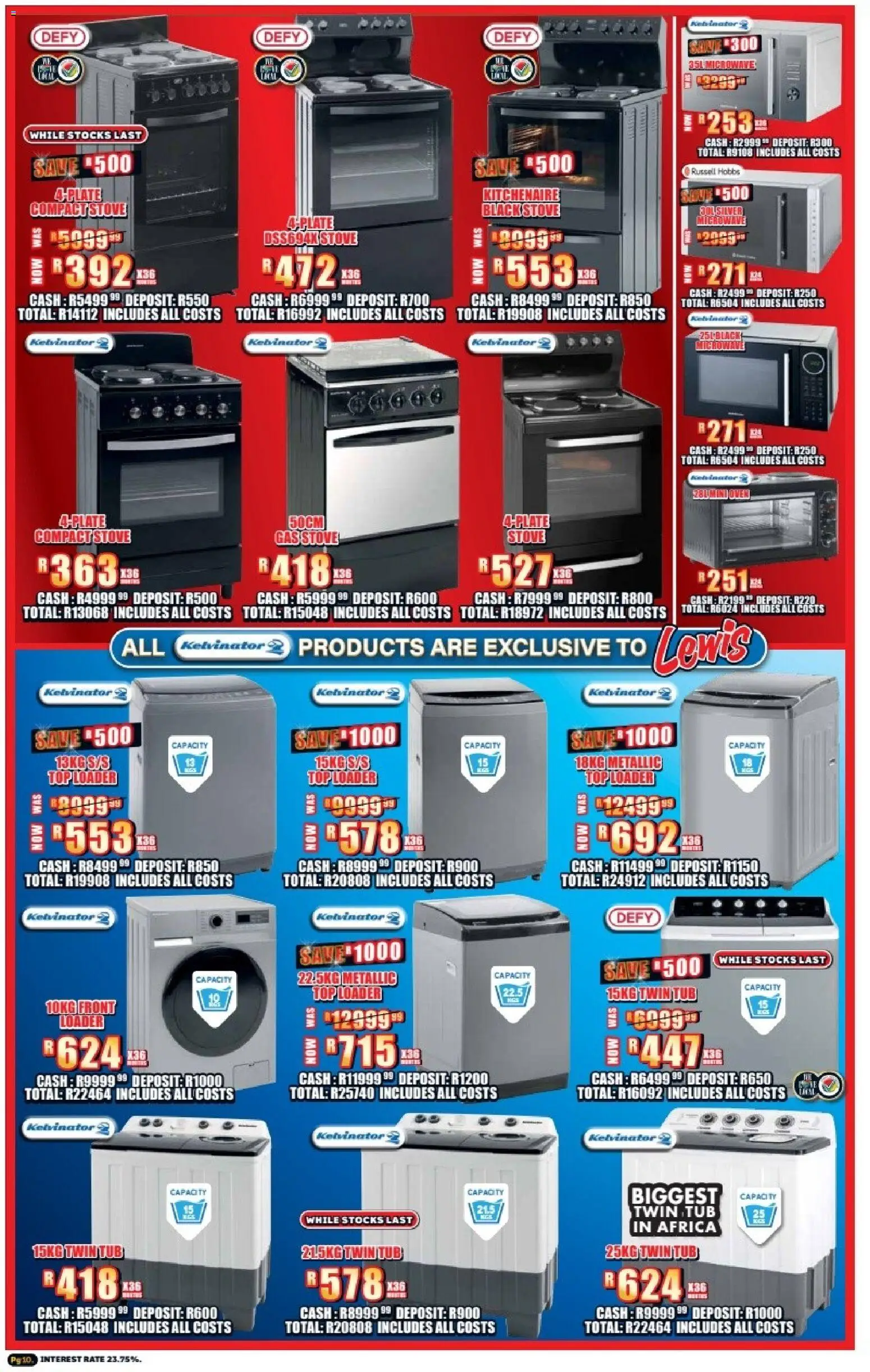 New Lewis Stores catalogue – valid from 23.02.2026 | Page: 10 | Products: Oven, Stove, Microwave, Gas stove