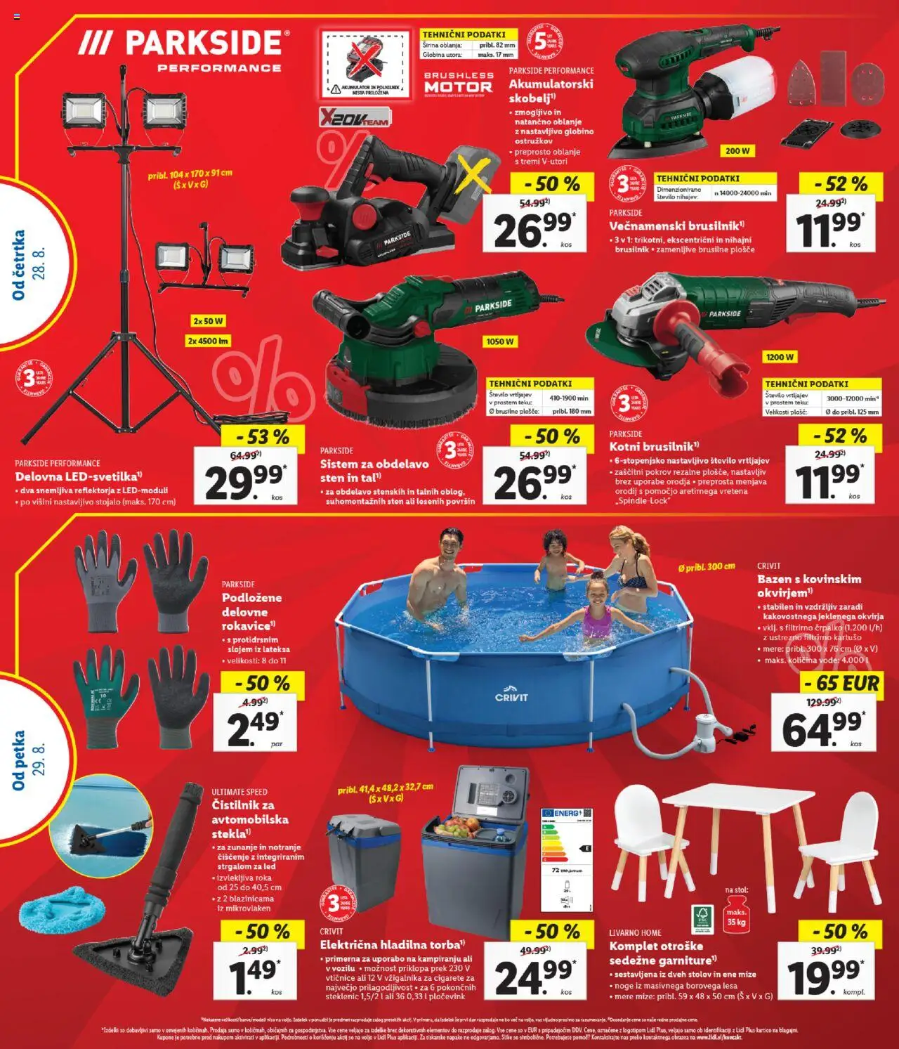 Lidl katalog │ velja od 21.08.2025 | Stran: 8 | Izdelki: Bazen, Stol, Akumulator, Brusilnik