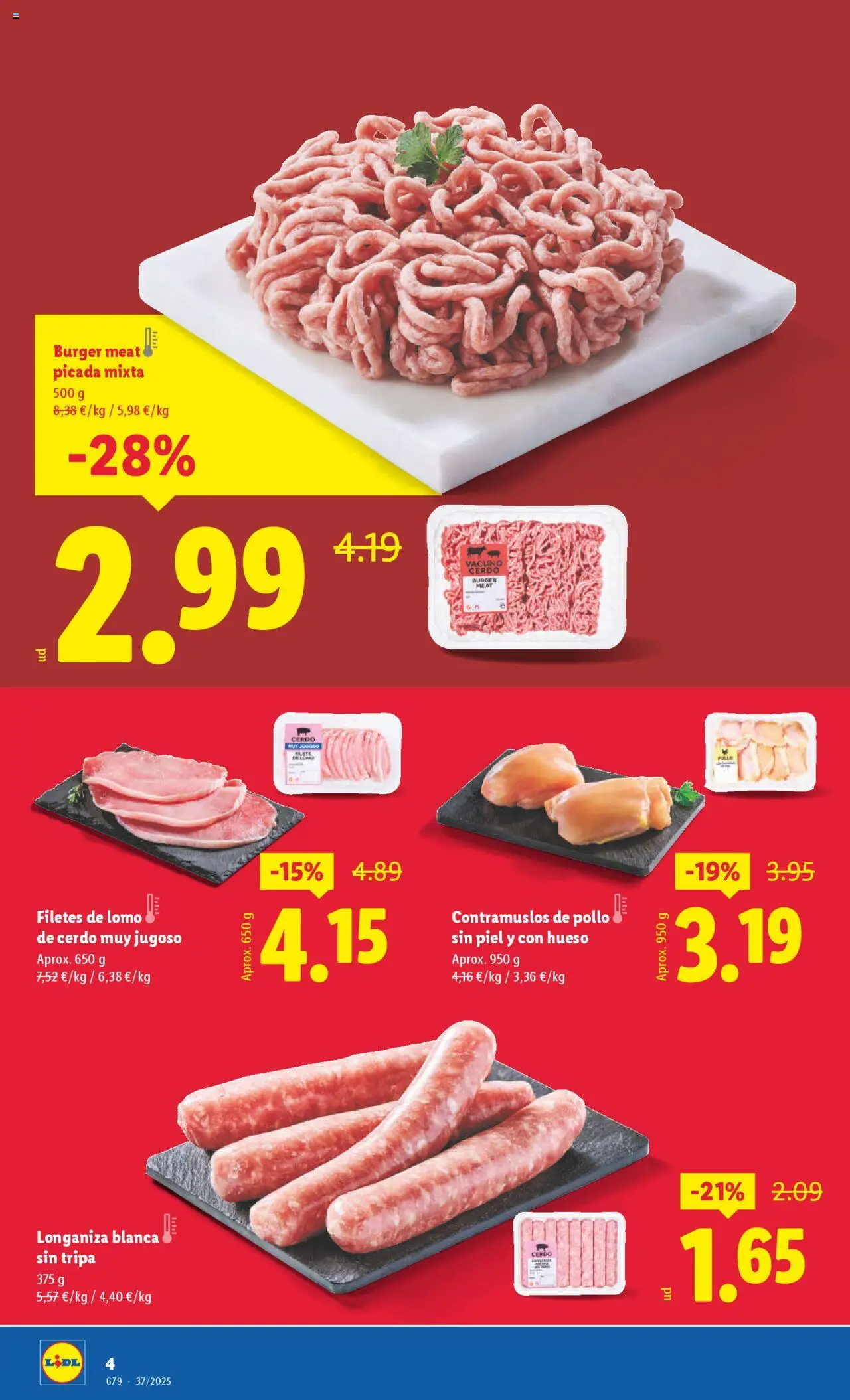 Lidl Atarfe │ válido desde el 12.09.2025 | Página: 4 | Productos: Cerdo, Longaniza