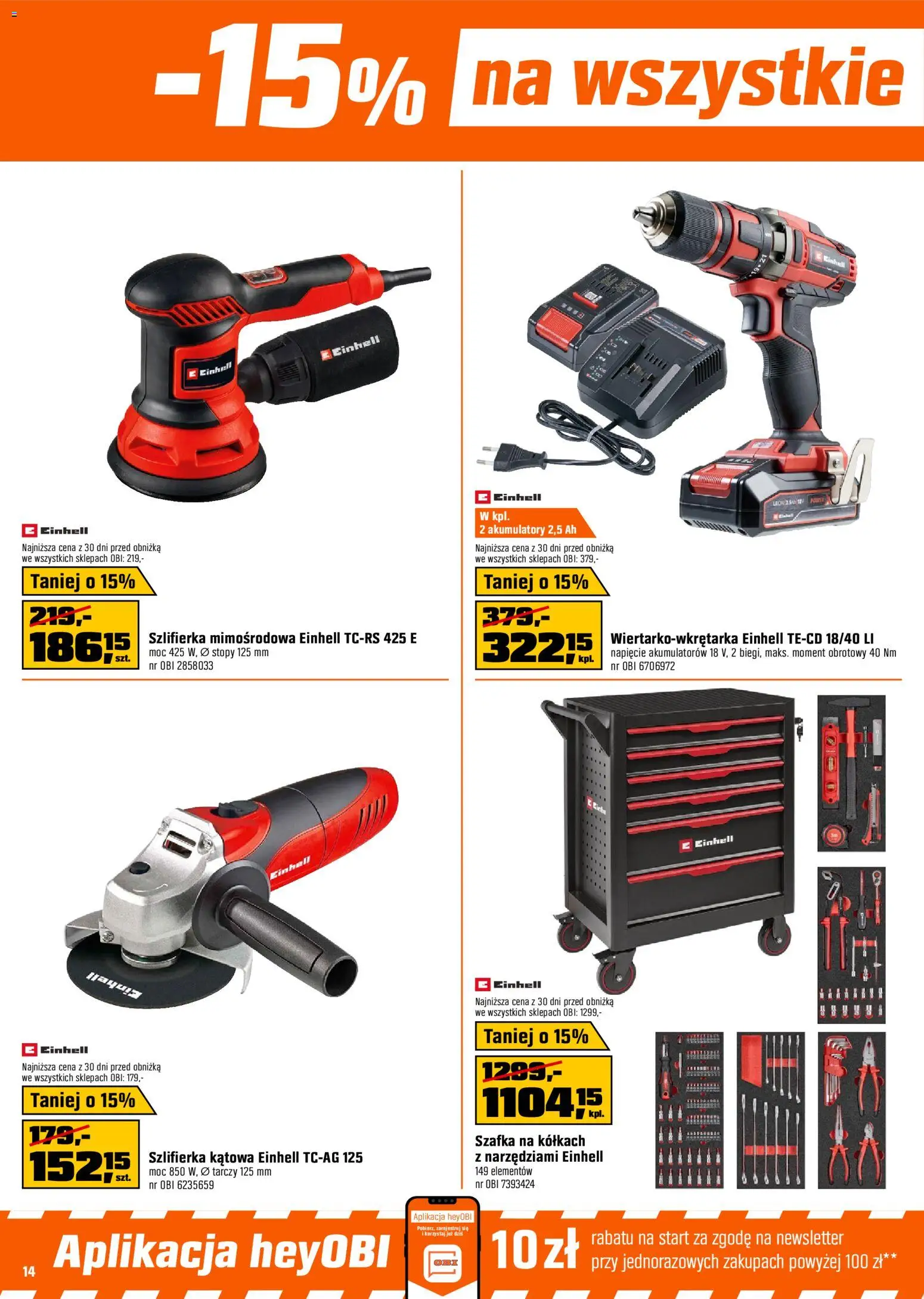 OBI Gazetka od 07.11.2025 | Strona: 14 | Produkty: Szlifierka