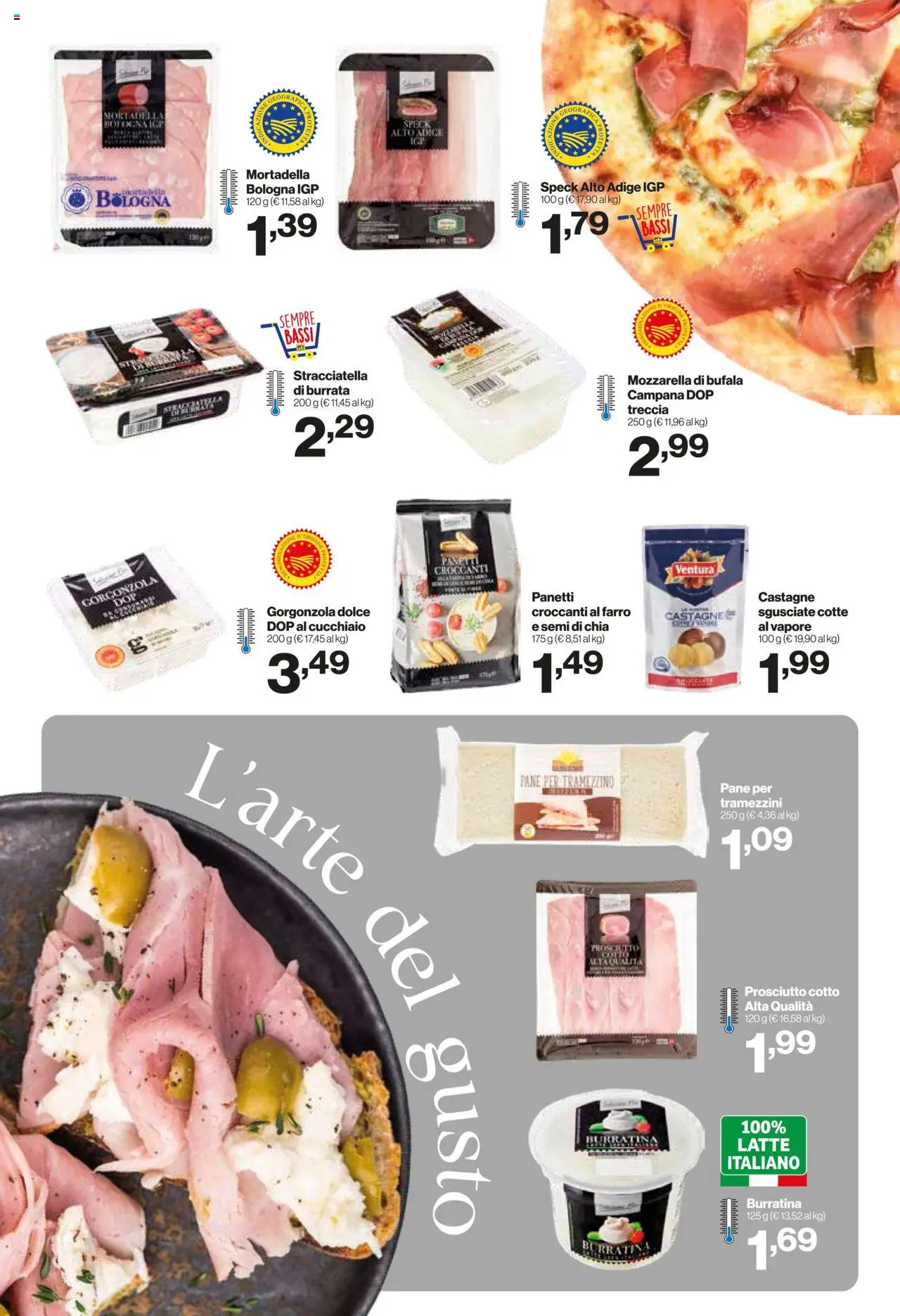 Volantino IN's del 24.09.2025 | Pagina: 4 | Prodotti: Pane, Prosciutto, Gorgonzola, Burrata