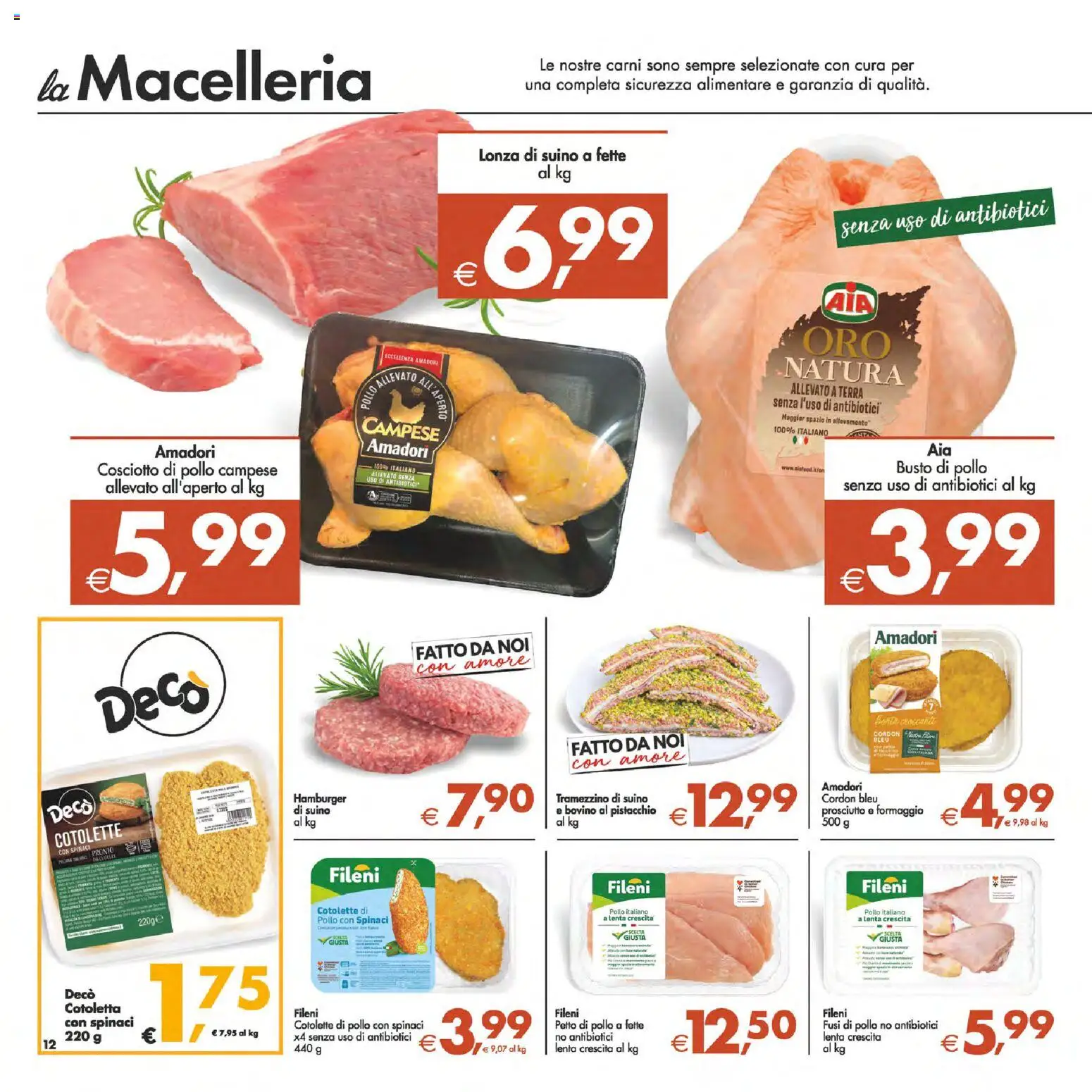 Volantino Decò del 24.02.2026 | Pagina: 16 | Prodotti: Petto di Pollo, Prosciutto, Spinaci, Hamburger