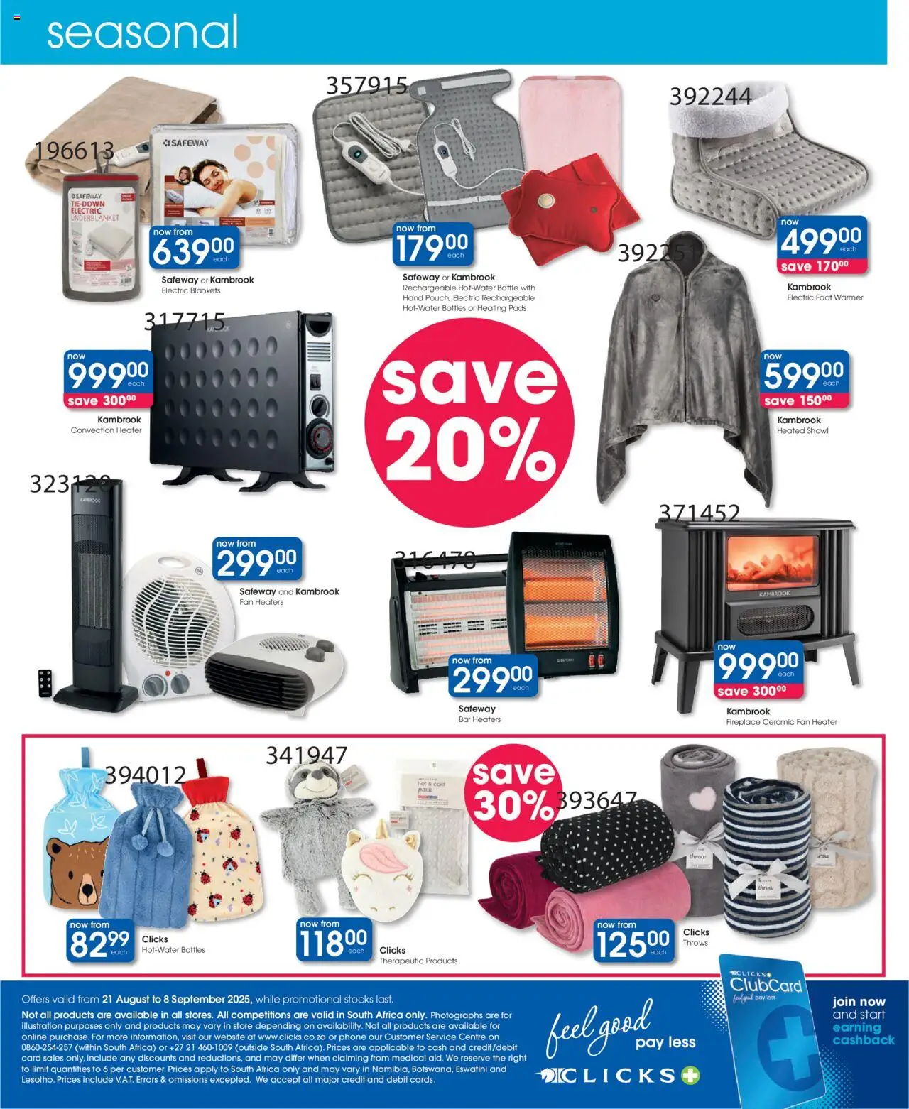 New Clicks catalogue – valid from 09.09.2025 | Page: 48 | Products: Shawl, Blankets, Pads, Heater