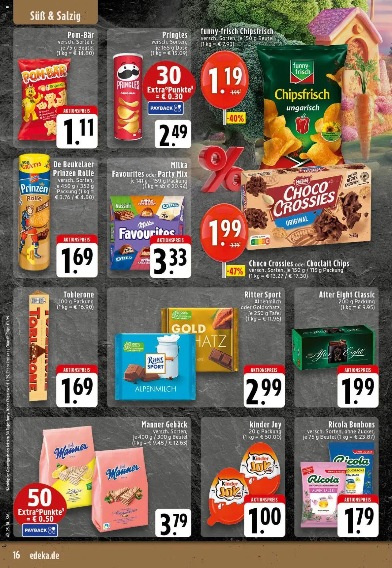 Edeka prospekt Westerkappeln	 – gültig ab 13.10.2025 | Seite: 16 | Produkte: Ritter sport, Kinder joy, Zucker, Pringles