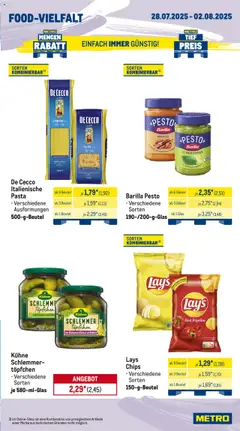 Metro Prospekt 	 - gültig ab dem 28.07.2025 | Seite: 13 | Produkte: Öl, Balsamico, Barilla pesto, Chips