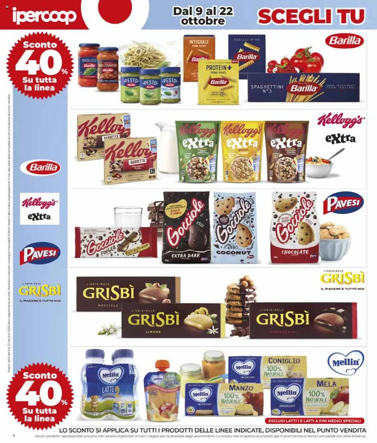 Volantino Ipercoop del 09.10.2025 | Pagina: 4 | Prodotti: Data, Pesto, Barretta, Fusilli