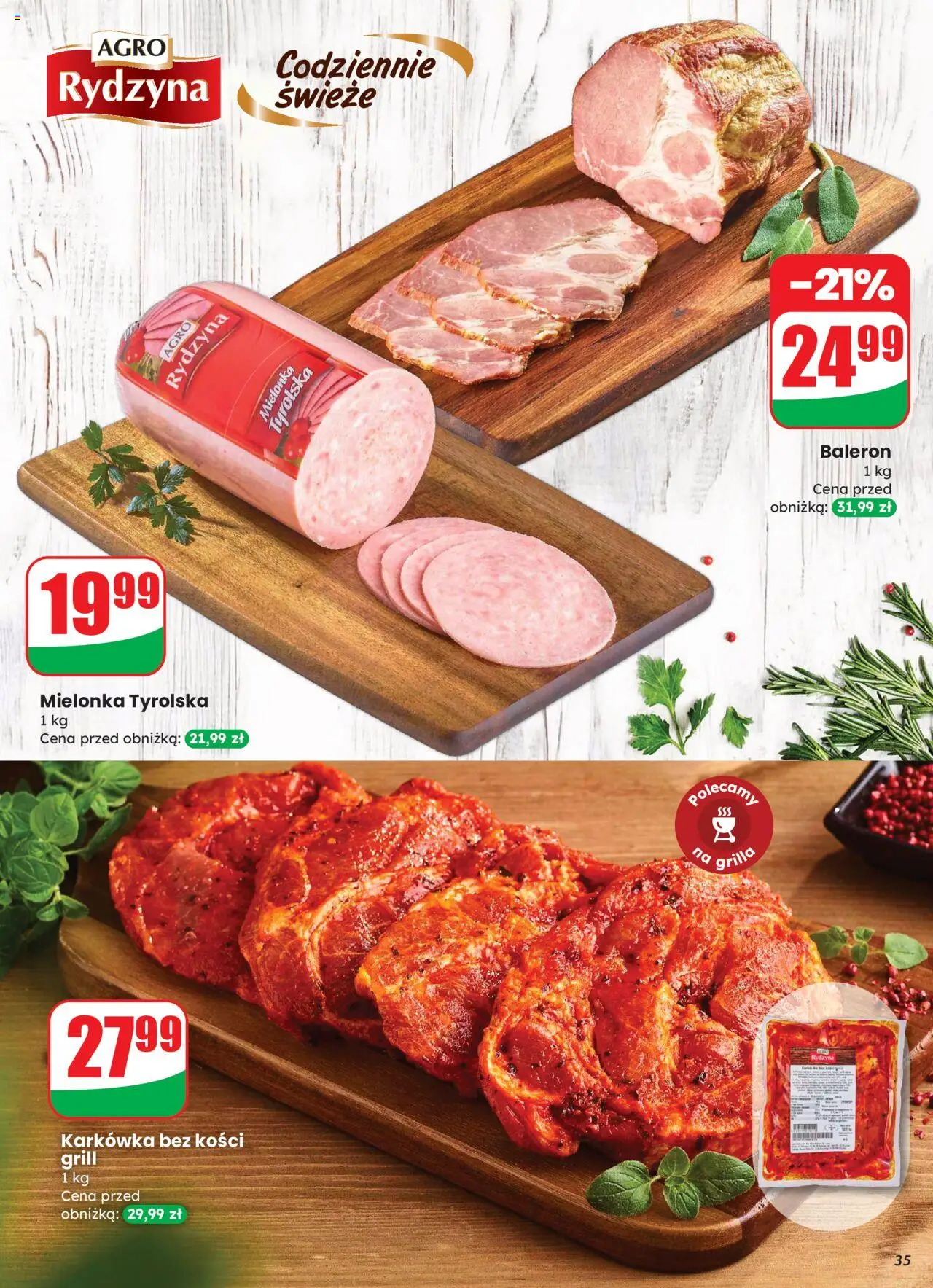 Dino Gazetka od 27.08.2025 | Strona: 35 | Produkty: Karkówka, Mielonka tyrolska, Grill