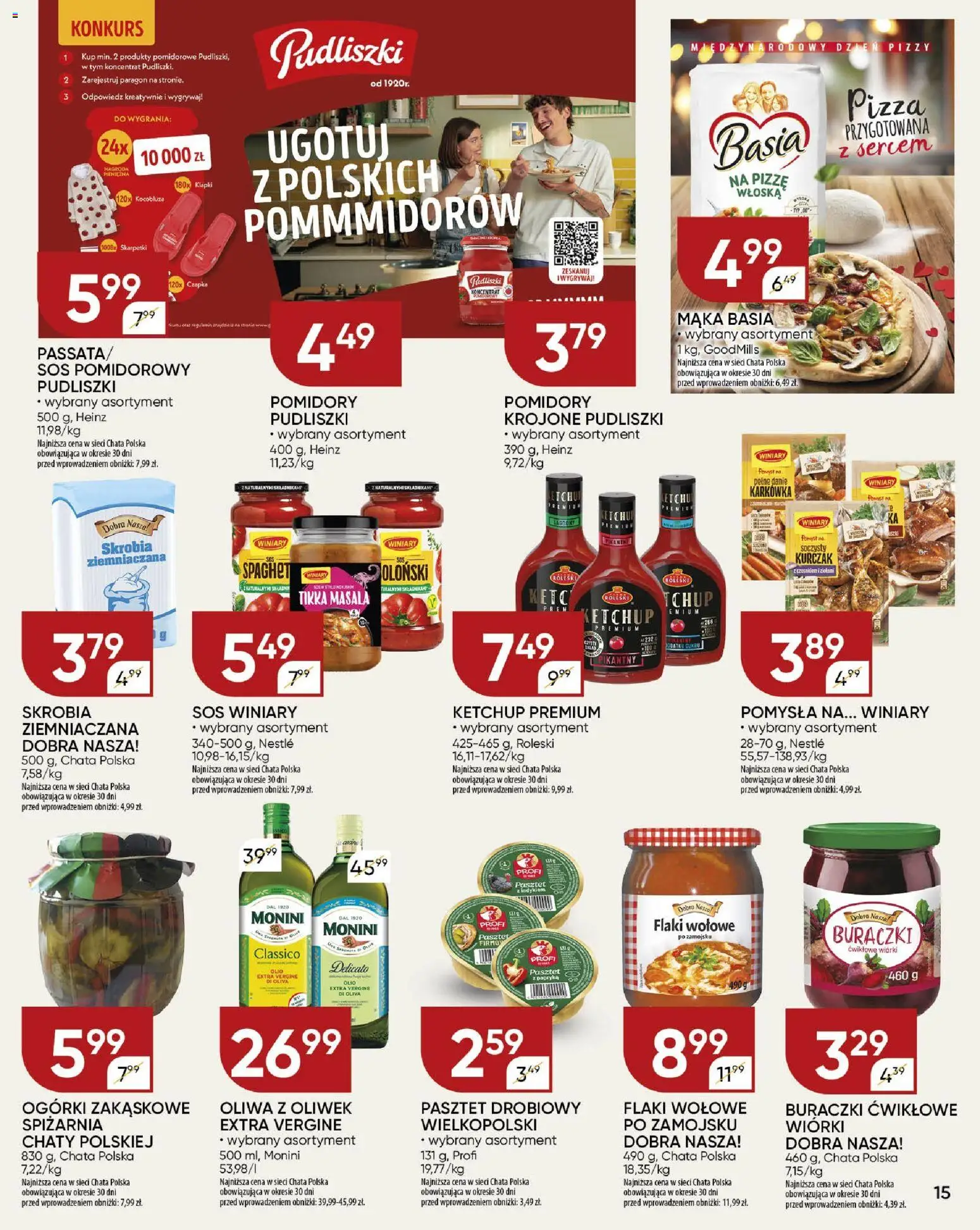 Chata Polska Gazetka od 12.02.2026 | Strona: 15 | Produkty: Kurczak, Papryka, Flaki, Ogórki