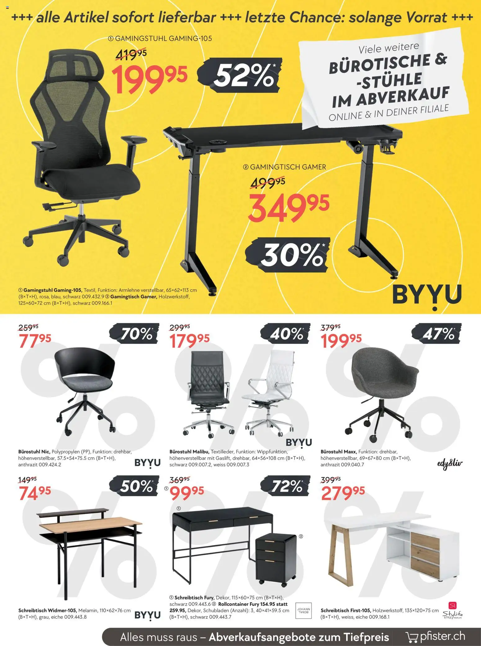 Pfister Aktionen – gültig ab 27.01.2026 | Seite: 9 | Produkte: Rollcontainer, Gamingstuhl