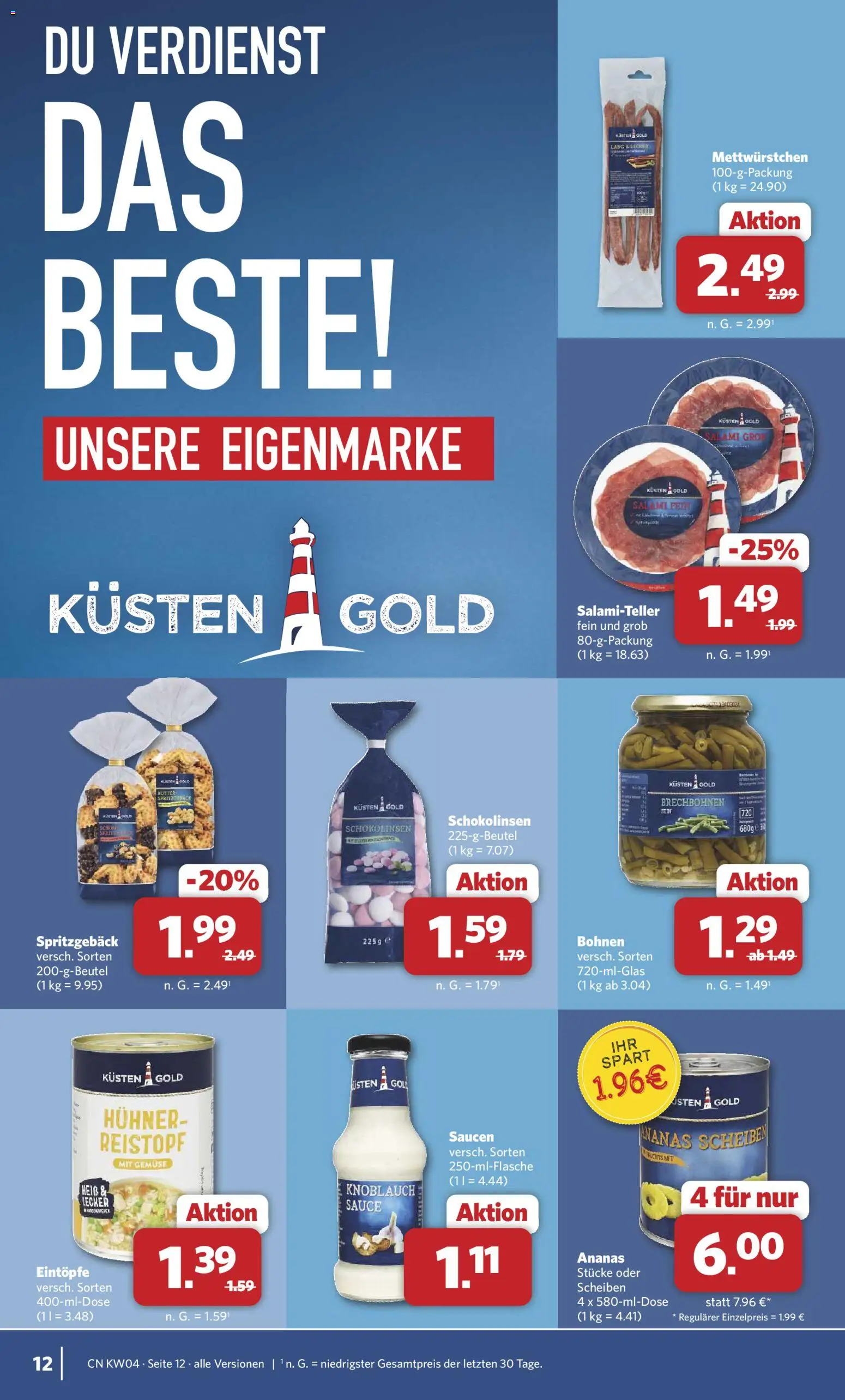 Combi Prospekt 	 – gültig ab 19.01.2026 | Seite: 12 | Produkte: Ananas, Gemüse, Knoblauch, Salami