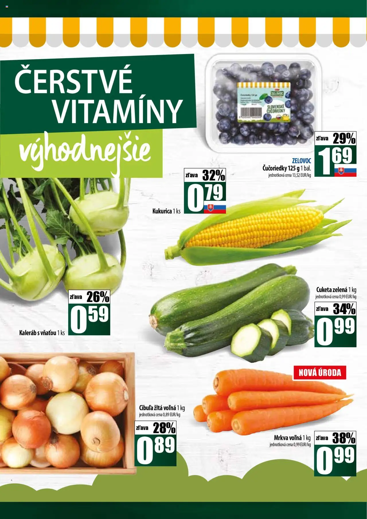 COOP Jednota široká ponuka │ platný od 17.07.2025 | Strana: 2 | Produkty: Čučoriedky, Cibuľa, Cuketa, Kukurica