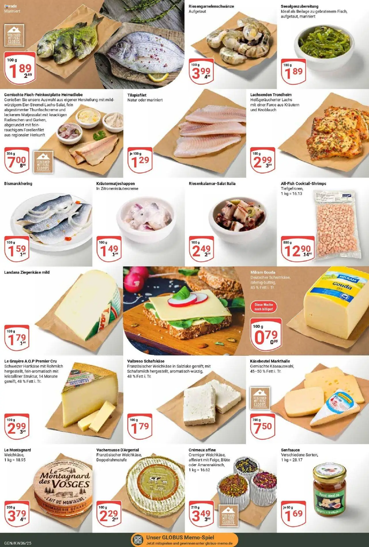 Globus prospekt Gensingen	 – gültig ab 01.09.2025 | Seite: 14 | Produkte: Dorade, Milram, Knoblauch, Schafskase