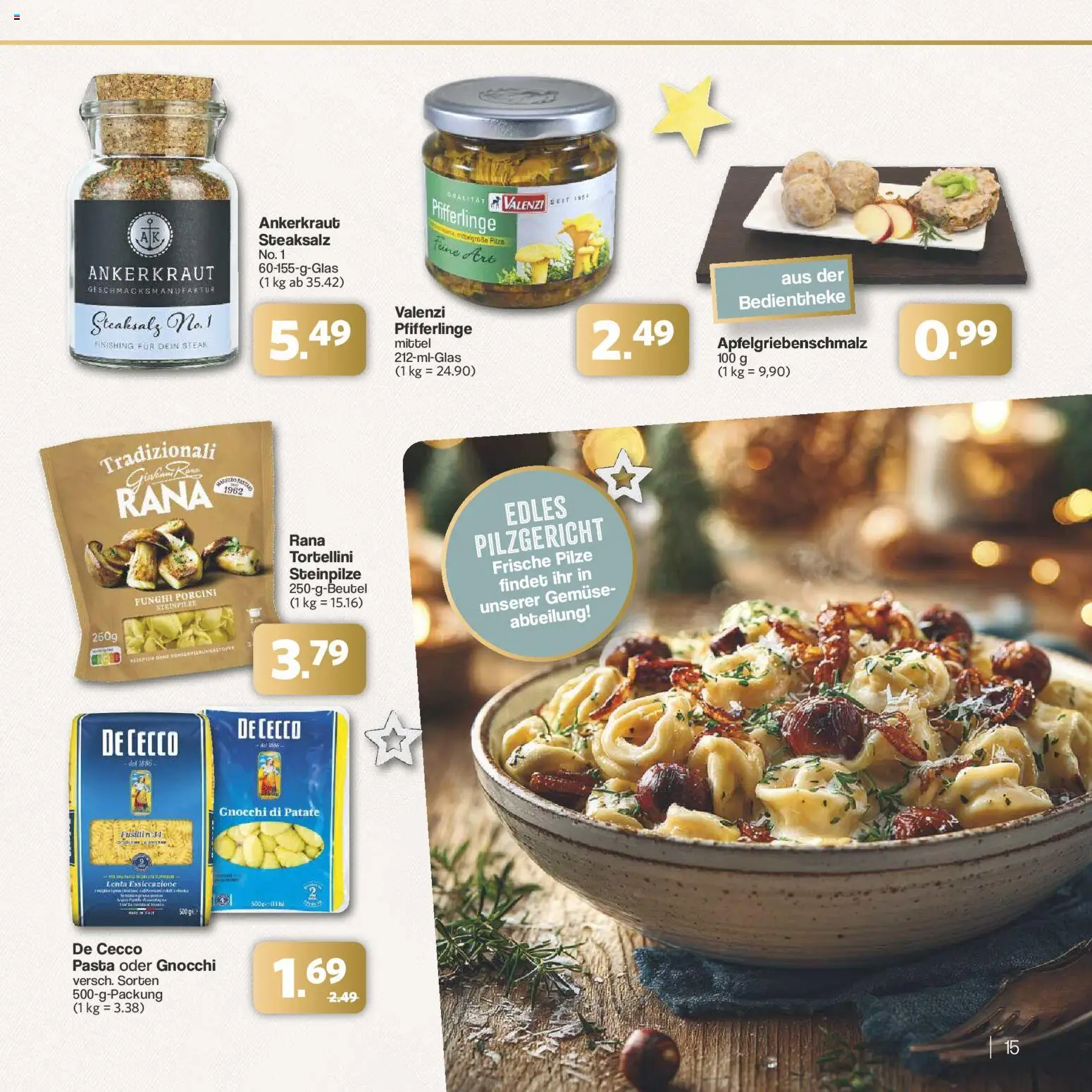 Famila Nordwest - Festliche Momente – gültig ab 24.11.2025 | Seite: 15 | Produkte: Gemüse, Pfifferlinge, Pasta, Steak