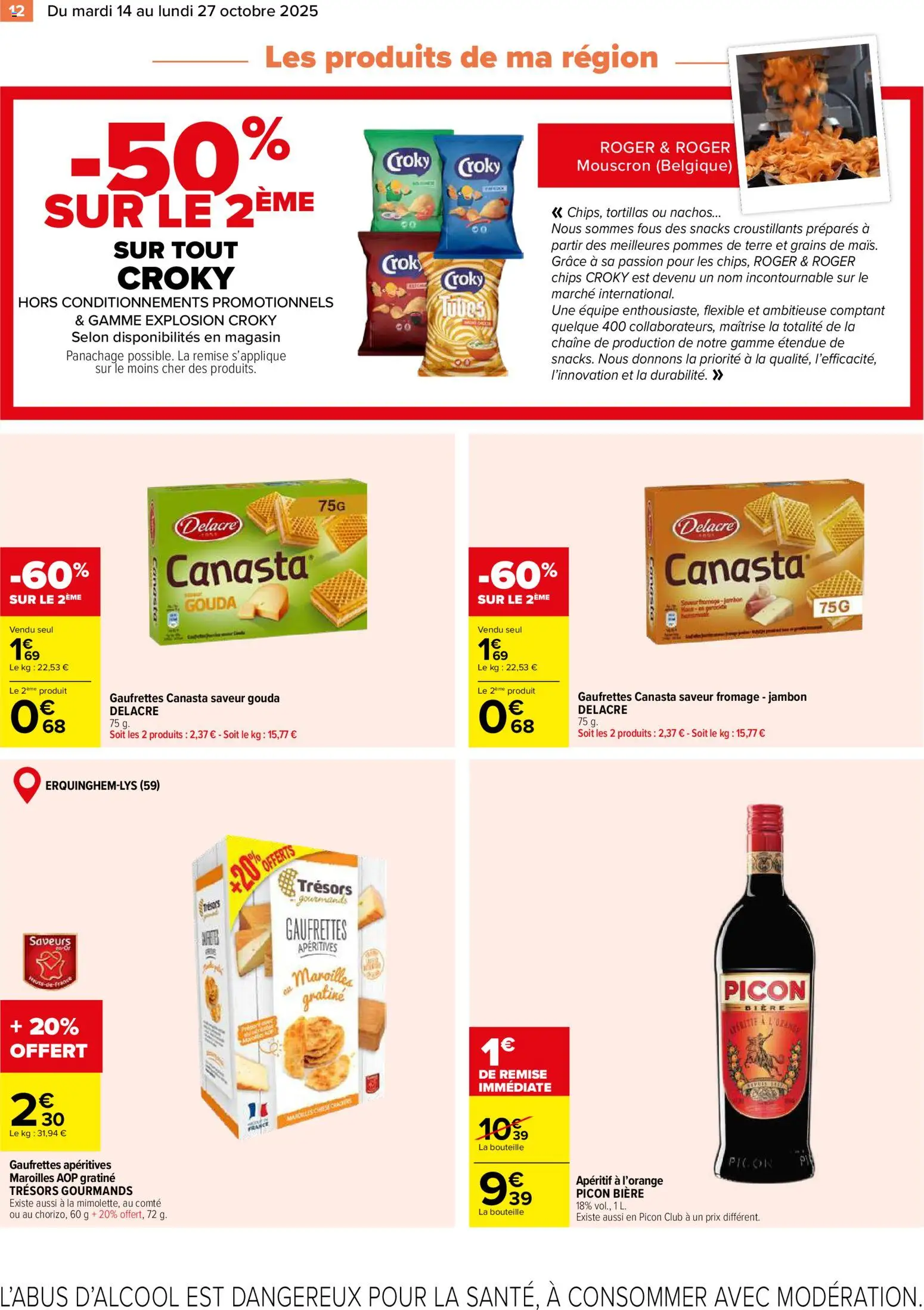 {H1} | Page: 12 | Produits: Tortillas, Jambon, Pommes, Picon biere