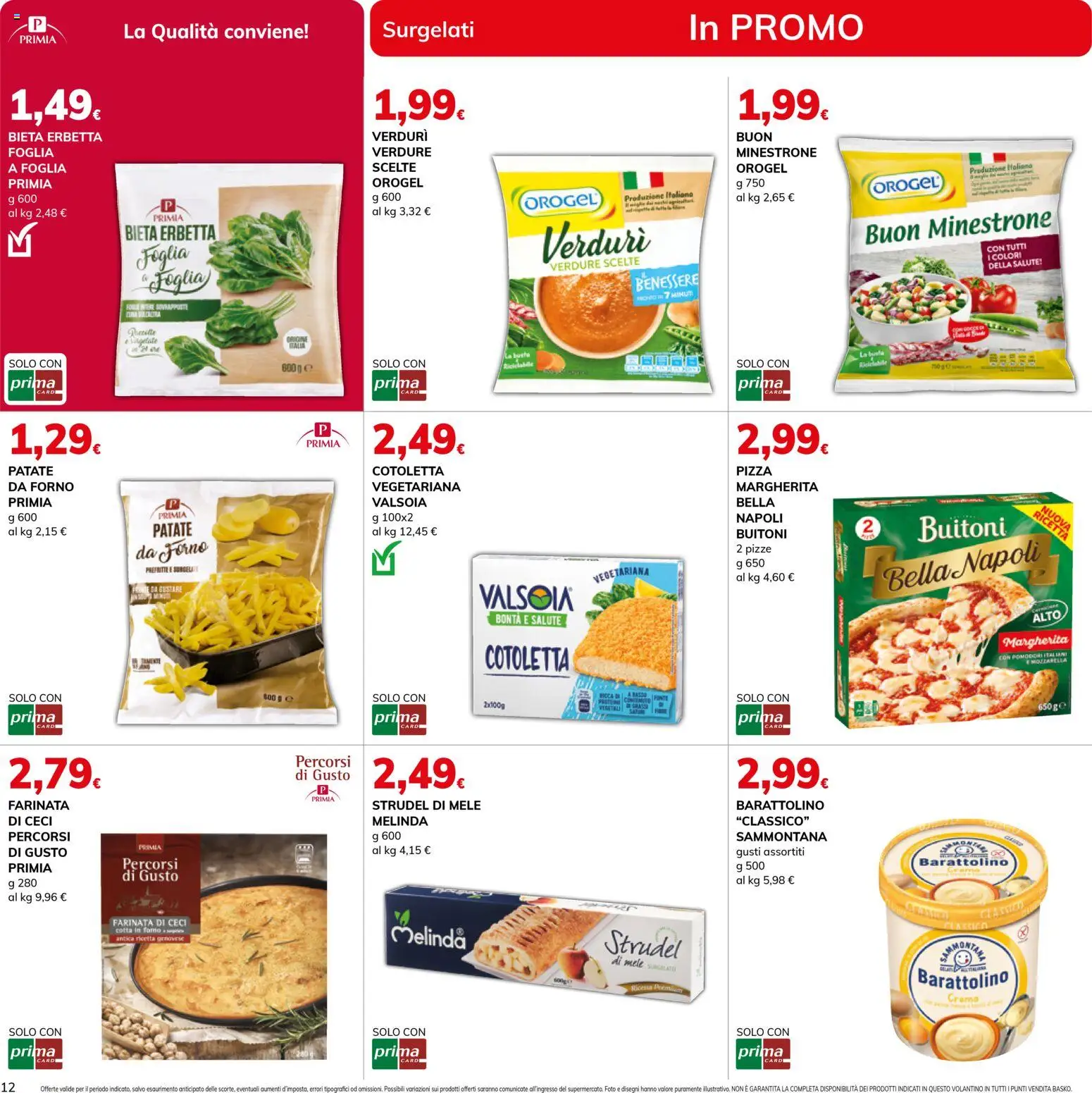 Volantino Basko del 10.03.2026 | Pagina: 12 | Prodotti: Pizza, Mele, Patate, Pomodori