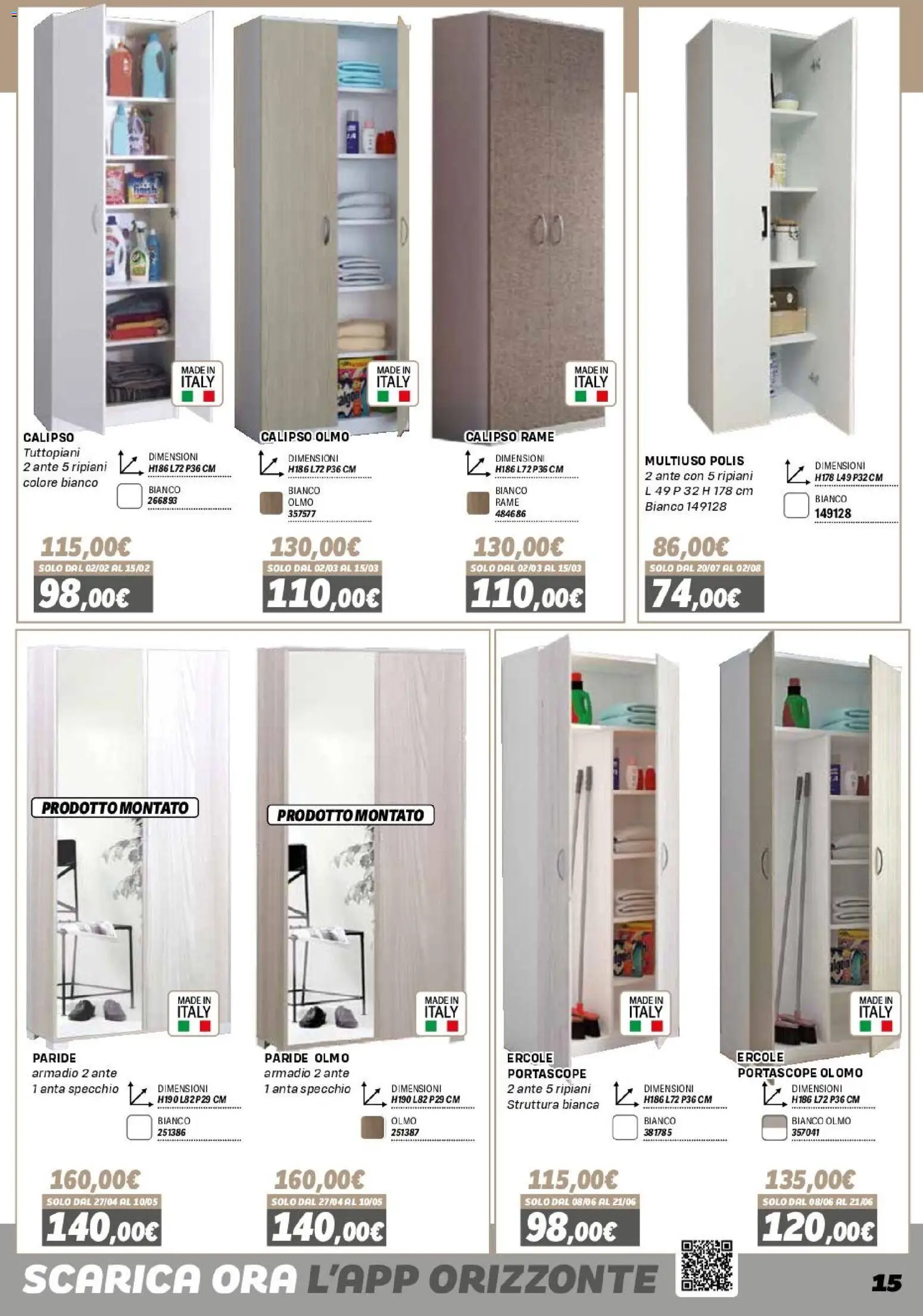 Volantino Orizzonte del 16.01.2026 | Pagina: 15 | Prodotti: Armadio, Specchio