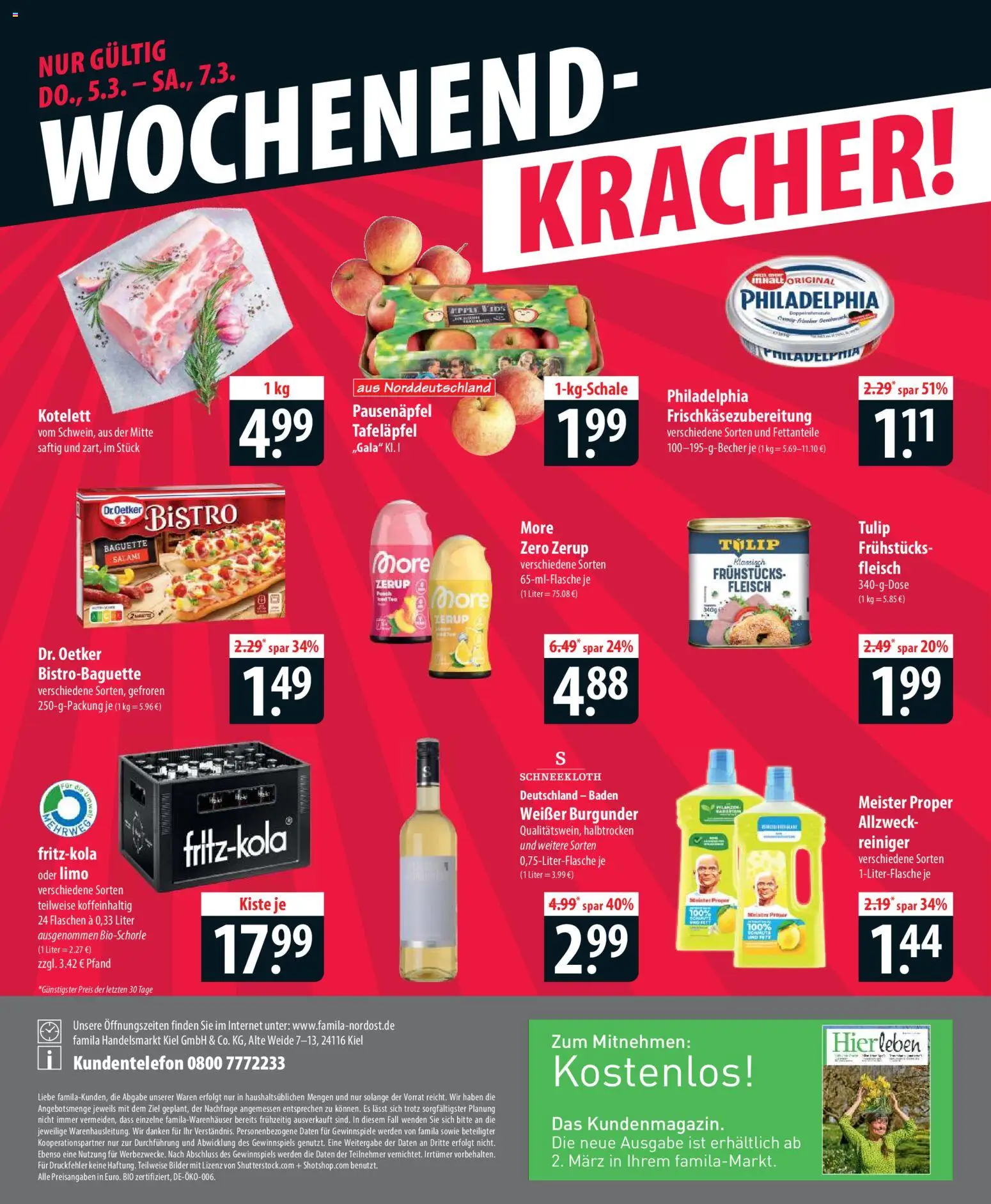 Famila Prospekt 	 – gültig ab 02.03.2026 | Seite: 24 | Produkte: Philadelphia, Baguette, Salami, Fleisch