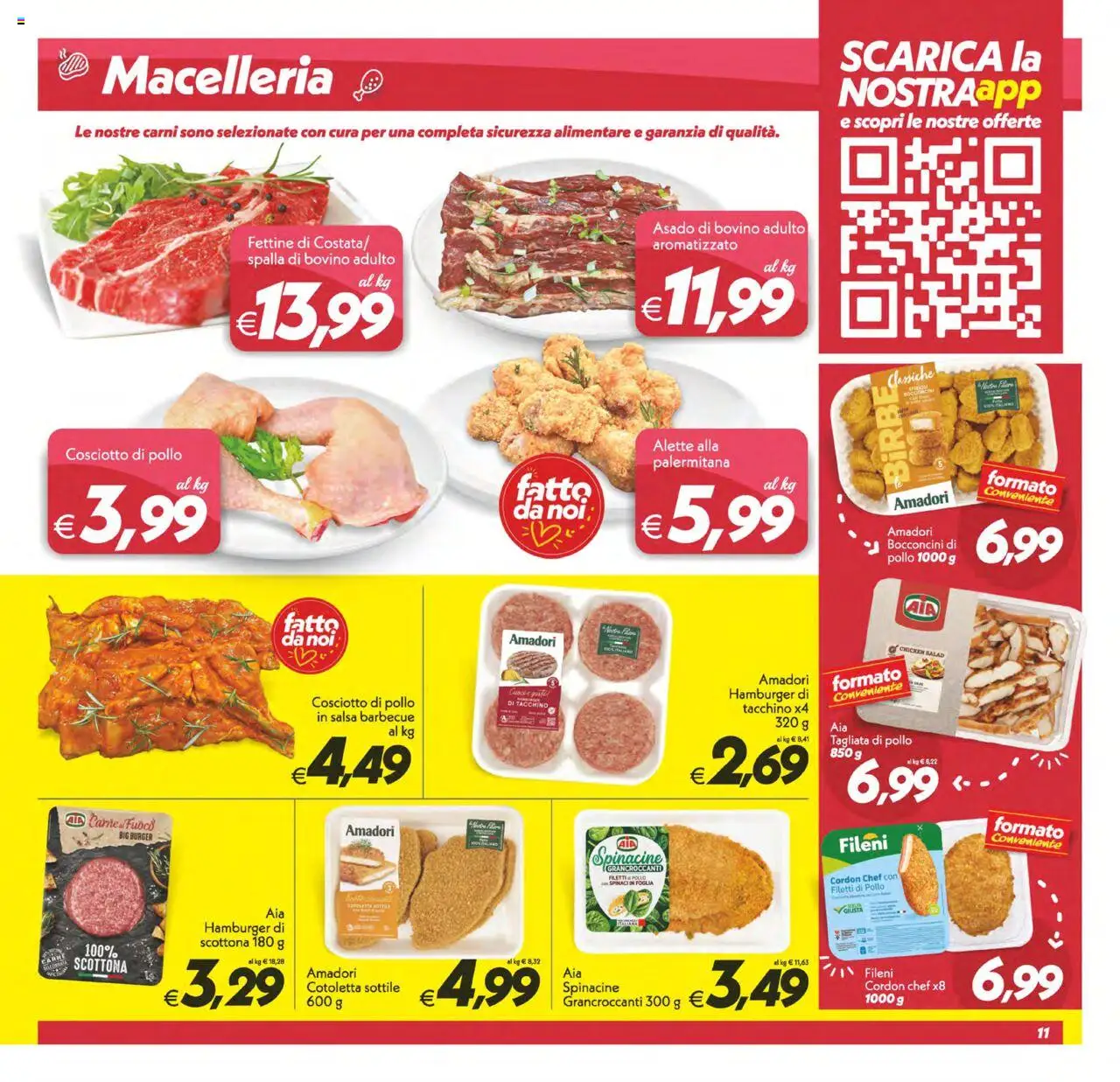 Volantino SuperConveniente del 22.08.2025 | Pagina: 11 | Prodotti: Pollo, Spinaci, Salsa barbecue, Hamburger