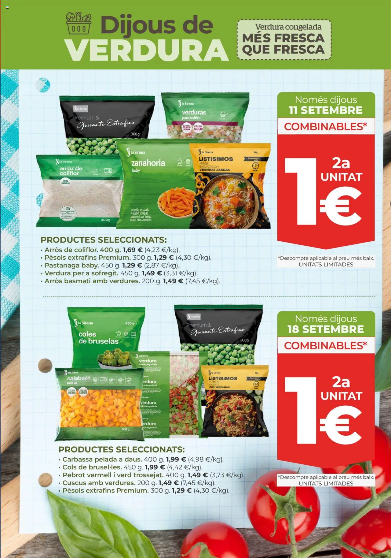 La Sirena - Cataluña │ válido desde el 11.09.2025 | Página: 9 | Productos: Πράσινο τσάι, Arroz, Zanahoria