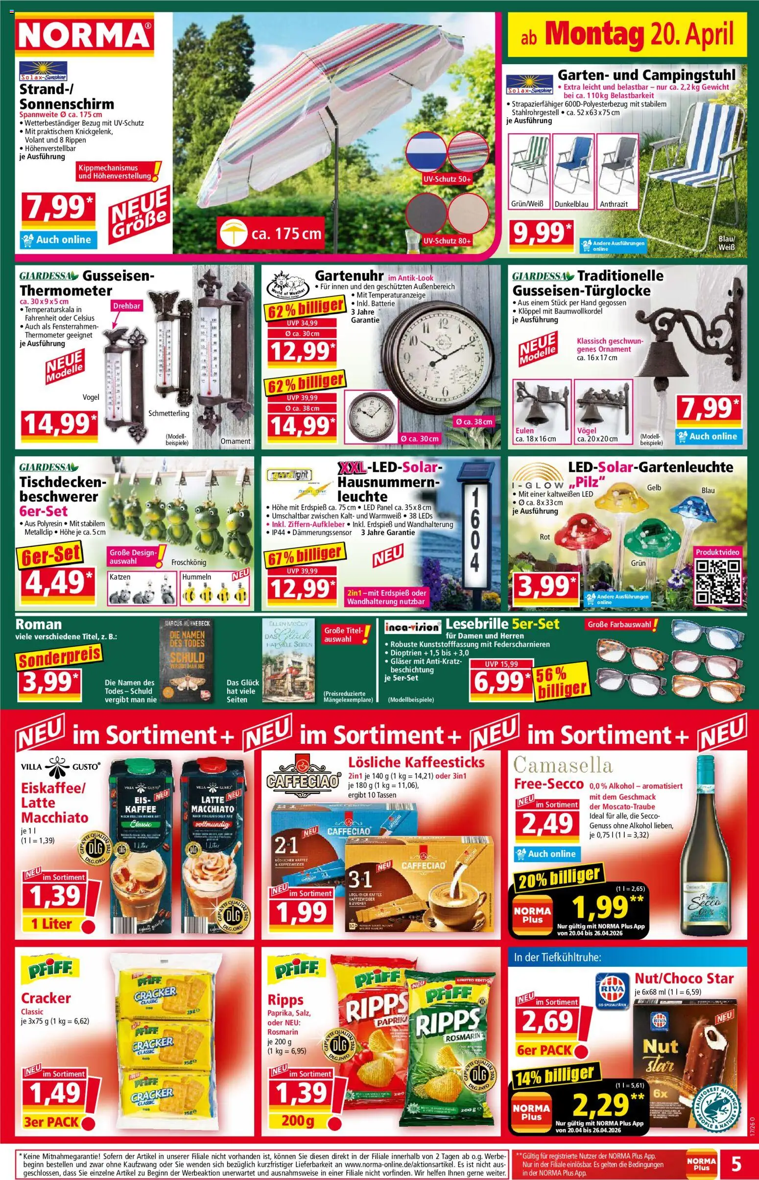 Norma Prospekt – gültig ab 20.04.2026 | Seite: 5 | Produkte: Gewicht, Thermometer, Kaffee, Eis