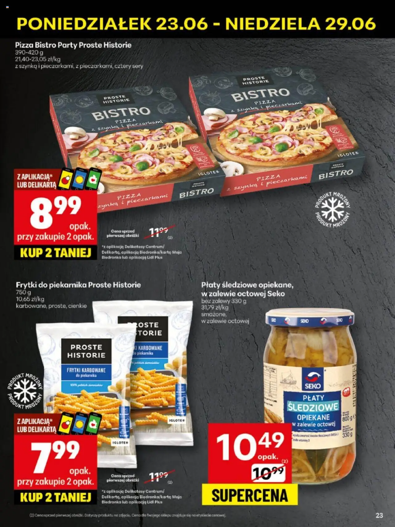 Delikatesy Centrum Gazetka - Sklepy Własne od 23.06.2025 | Strona: 23 | Produkty: Szynka, Delikatesy, Pizza, Frytki