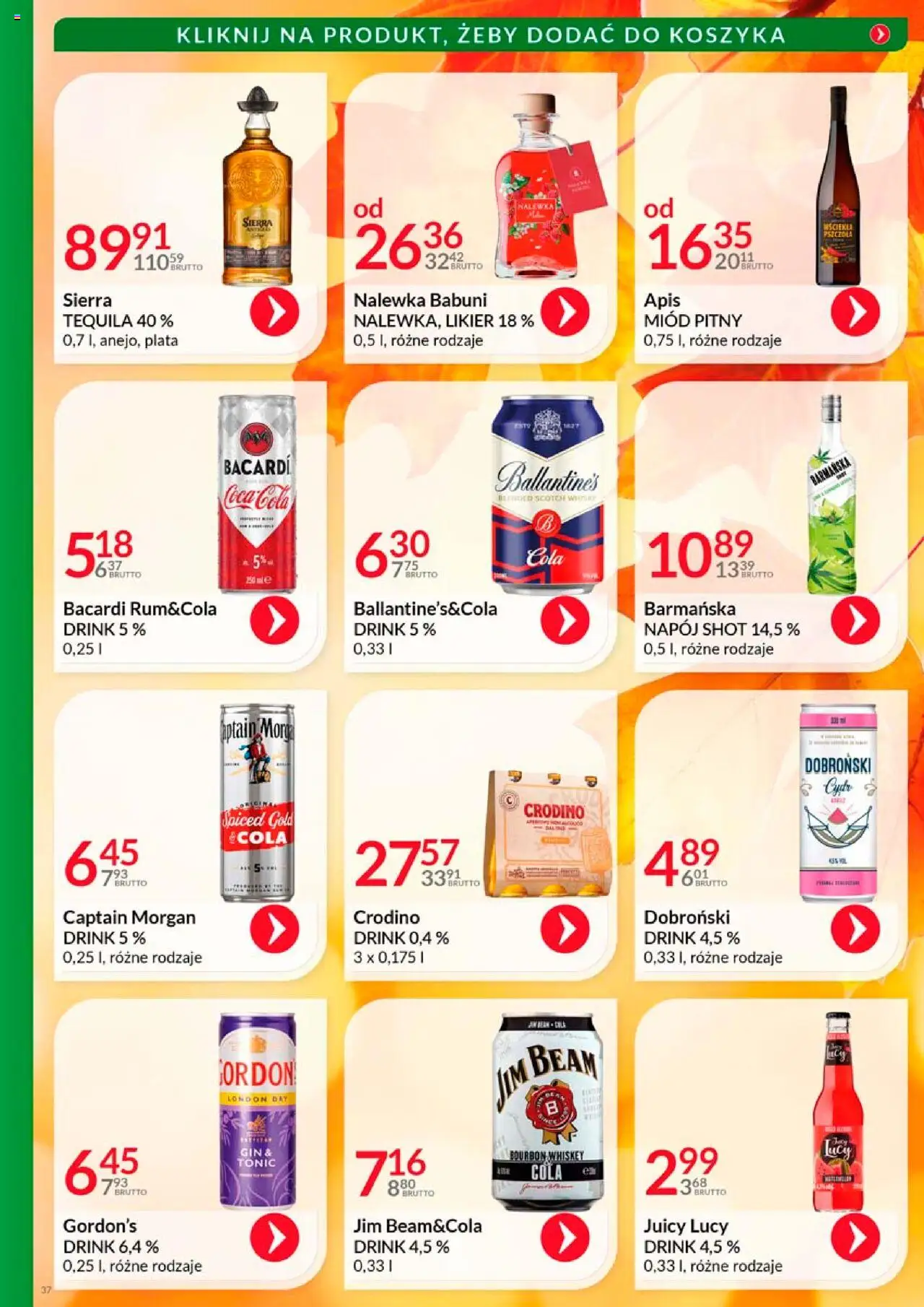 Eurocash Gazetka - Katalog Alkoholowy od 01.10.2025 | Strona: 37 | Produkty: Miód, Jim Beam, Miód pitny, Tequila
