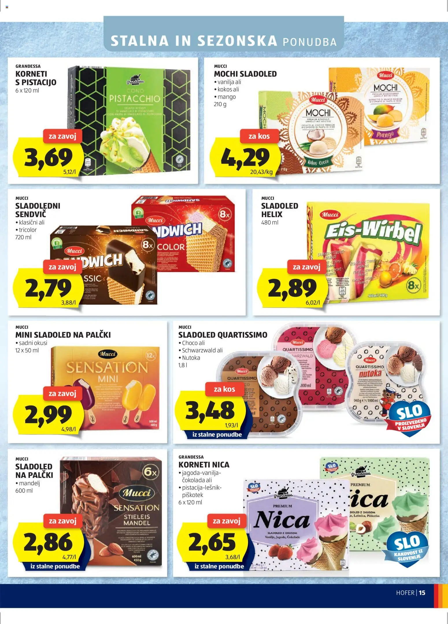 Hofer SI katalog | vrijedi od 29.04.2026 | Stranica: 15 | Proizvodi: Čokolada, Sladoled, Mango, Pasta