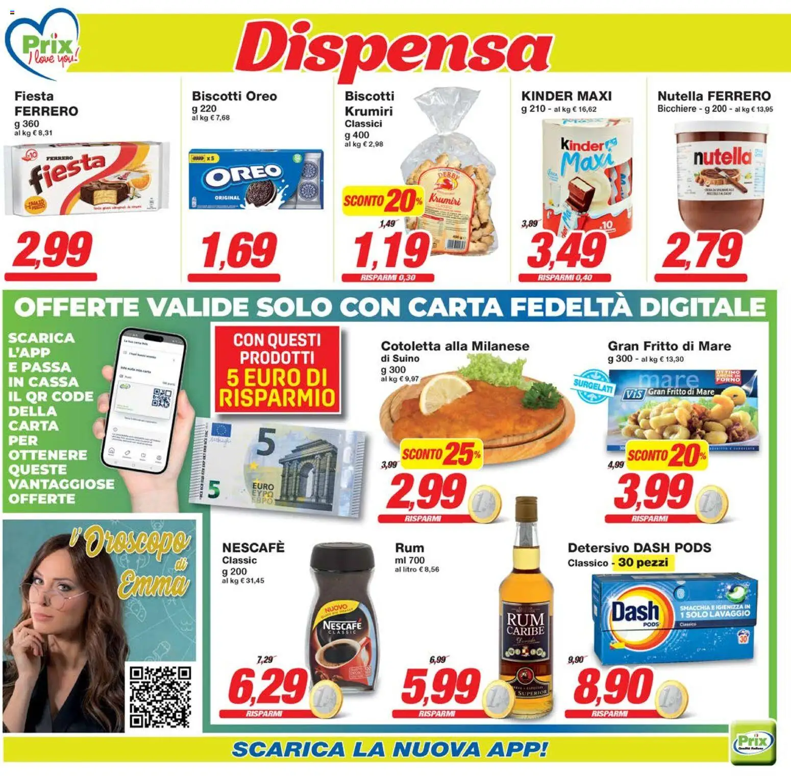 Volantino Prix del 28.10.2025 | Pagina: 12 | Prodotti: Biscotti, Suino, Nutella, Forno