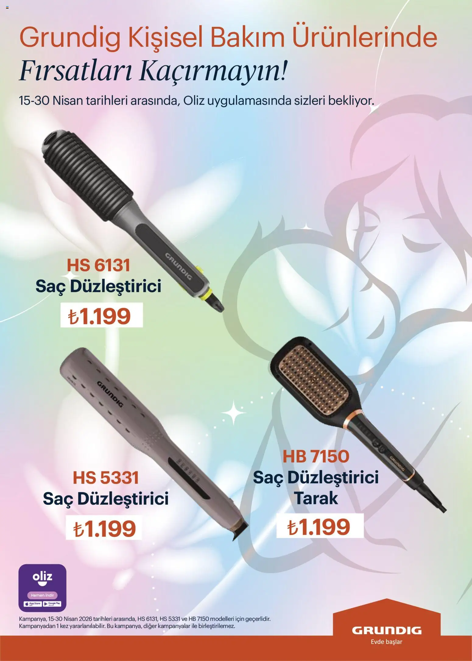 Arçelik Katalog - 16.04.2026 tarihinden itibaren geçerlidir | Sayfa: 100 | Ürünler: Saç düzleştirici