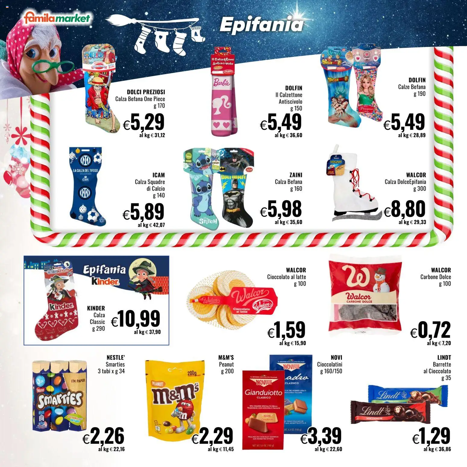 Volantino Famila del 28.12.2025 | Pagina: 6 | Prodotti: Cioccolato, Latte, Nocciole, Cioccolatini